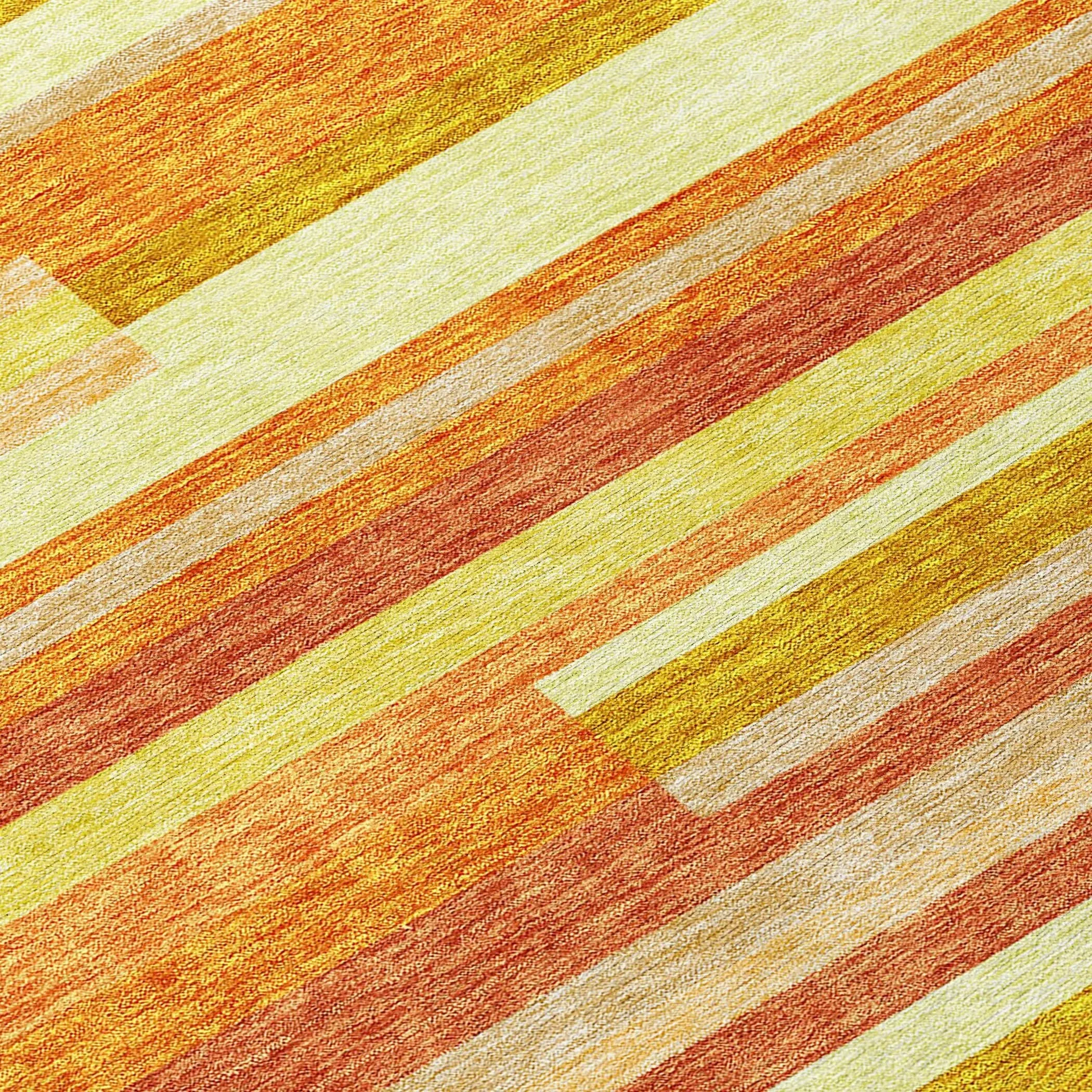 Machine Washable Indoor/ Outdoor Chantille Contempory Stripes Rug