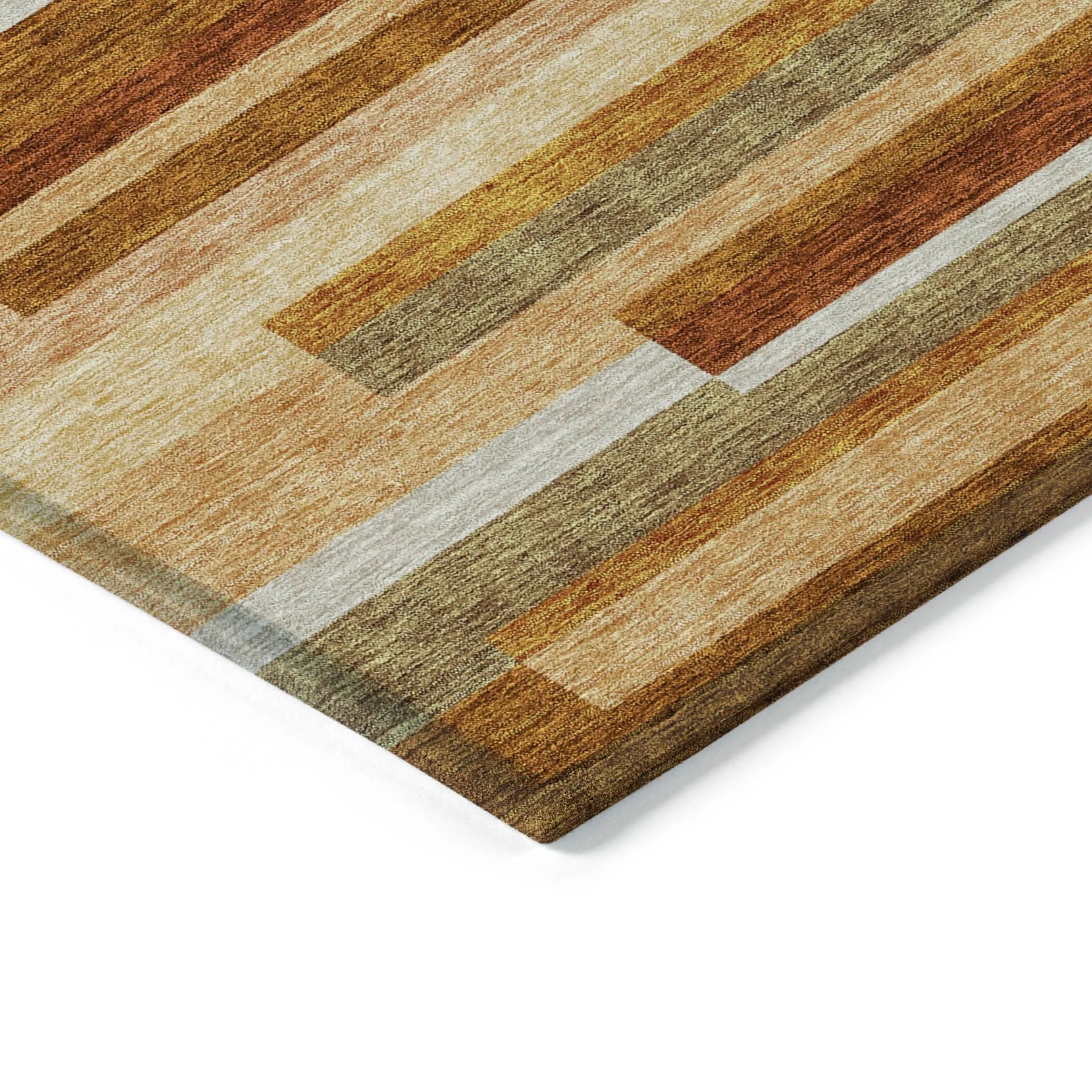 Machine Washable Indoor/ Outdoor Chantille Contempory Stripes Rug