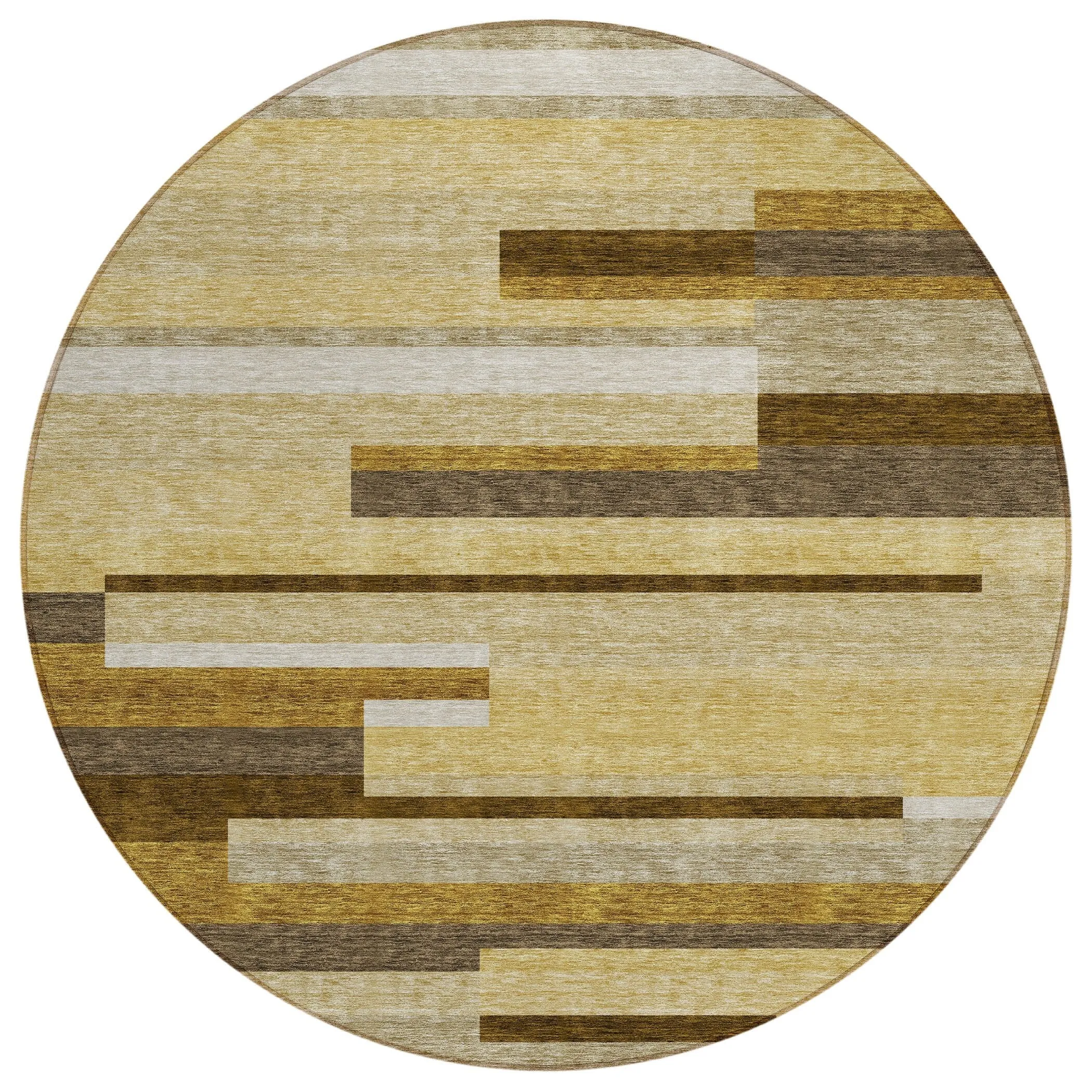 Machine Washable Indoor/ Outdoor Chantille Contempory Stripes Rug