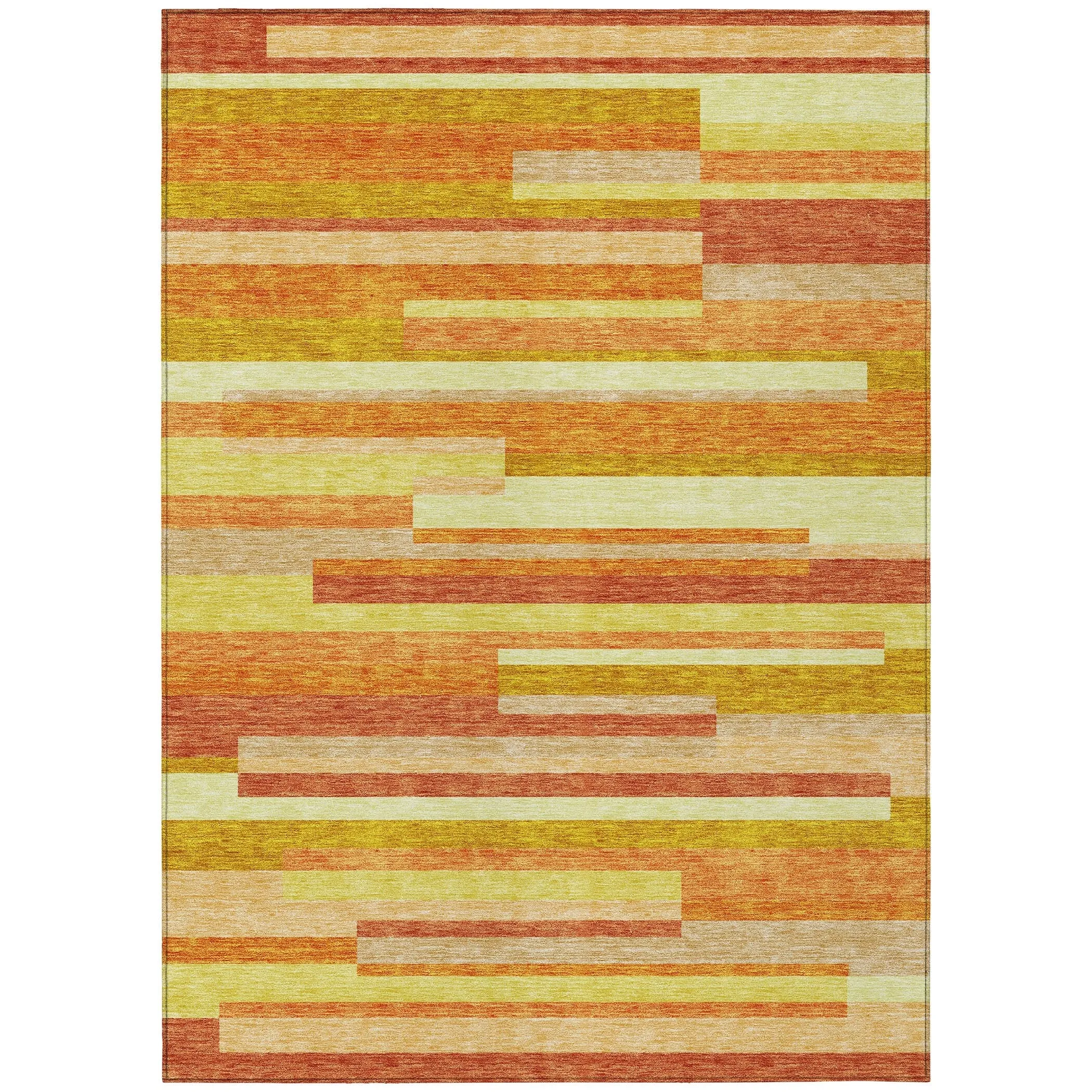 Machine Washable Indoor/ Outdoor Chantille Contempory Stripes Rug