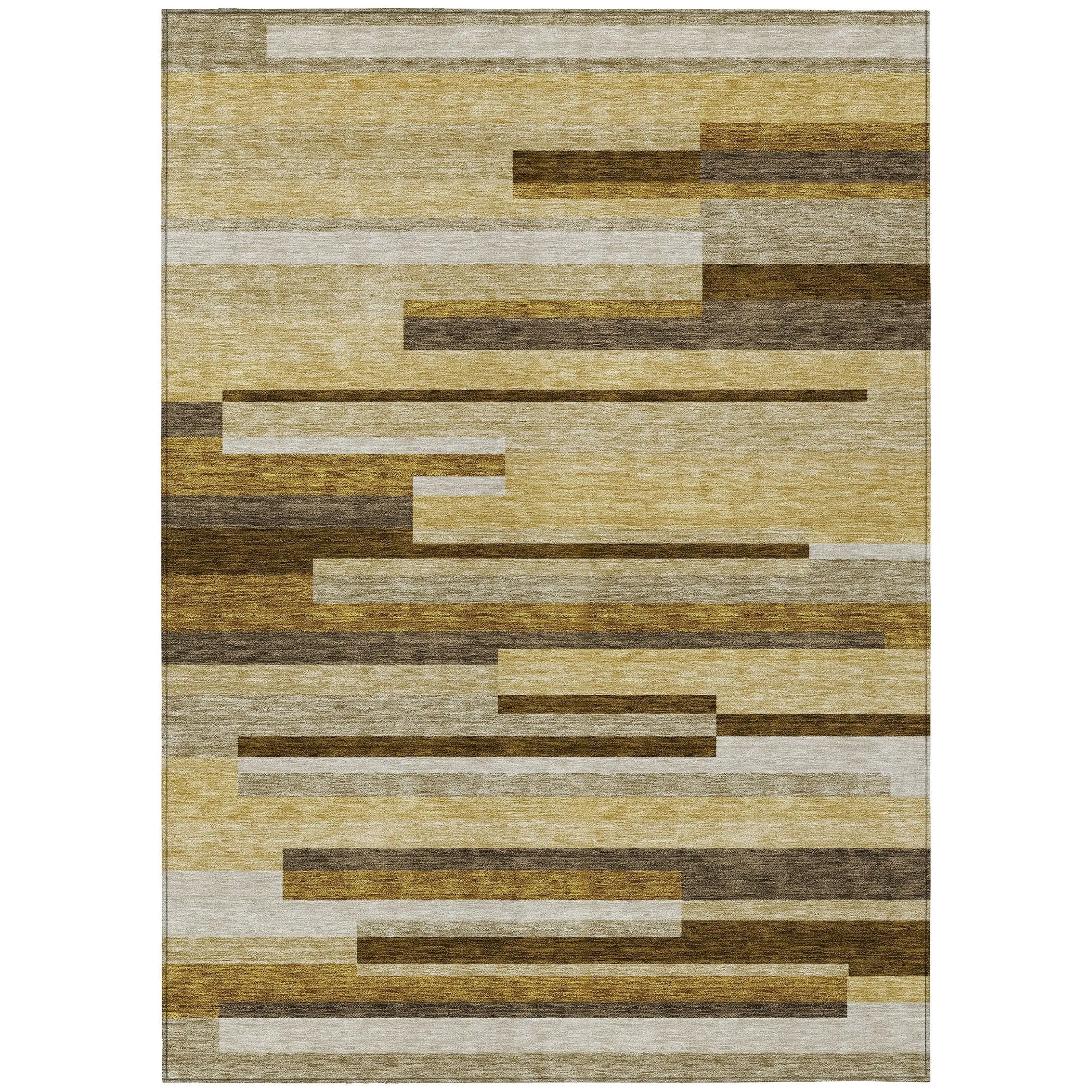 Machine Washable Indoor/ Outdoor Chantille Contempory Stripes Rug