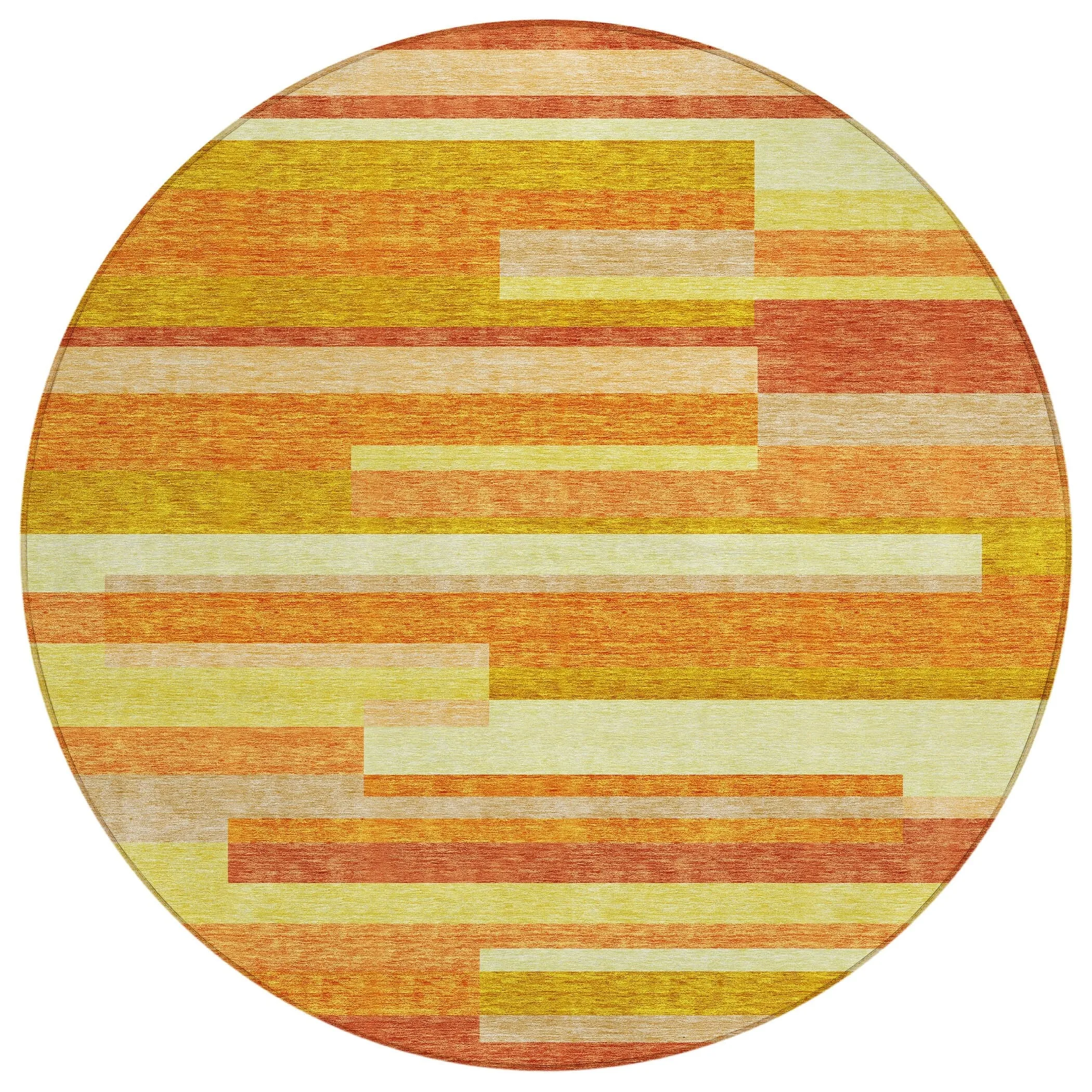 Machine Washable Indoor/ Outdoor Chantille Contempory Stripes Rug