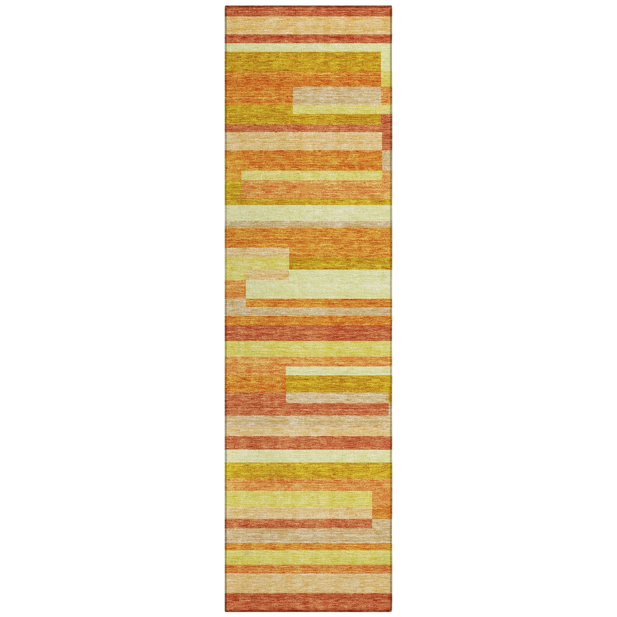 Machine Washable Indoor/ Outdoor Chantille Contempory Stripes Rug