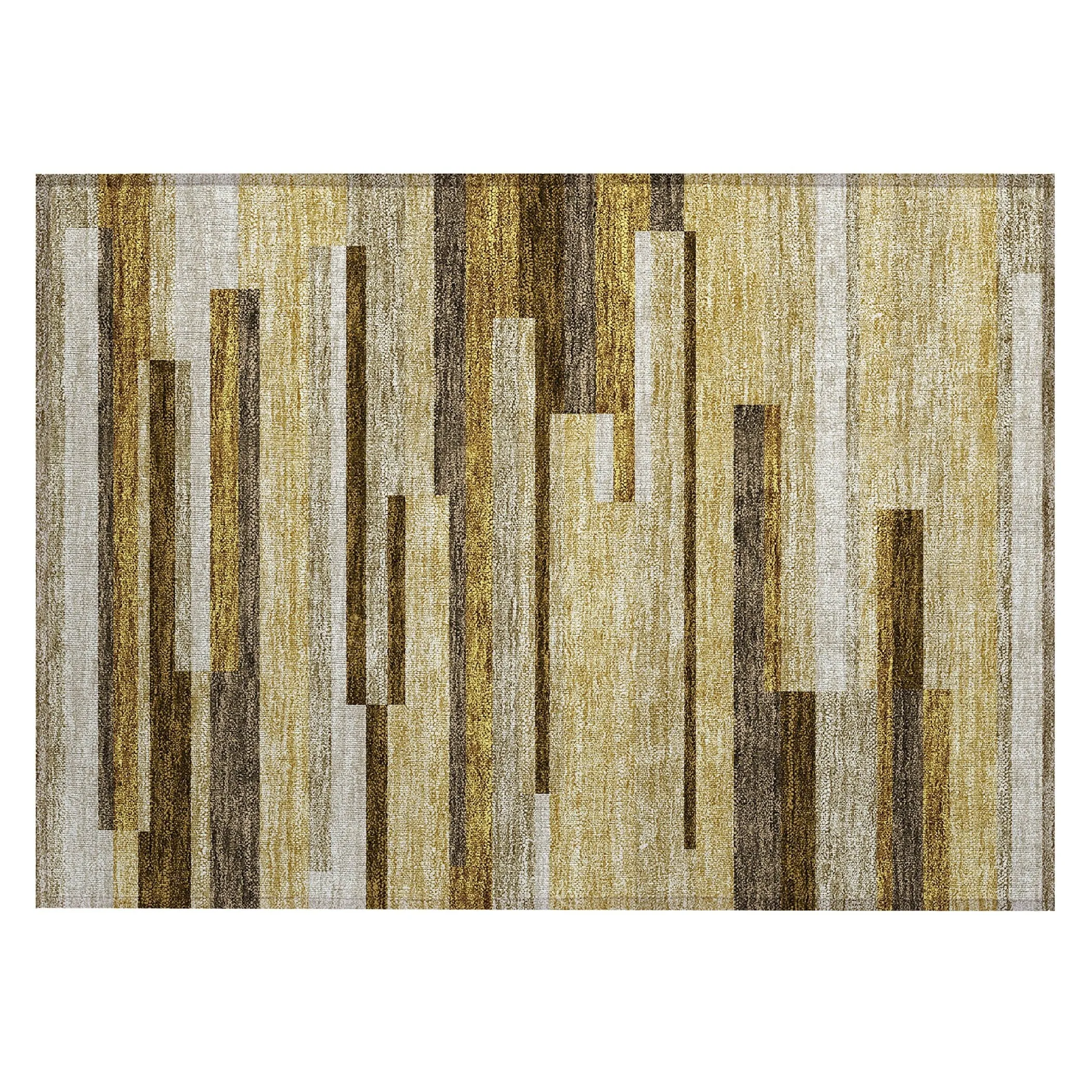 Machine Washable Indoor/ Outdoor Chantille Contempory Stripes Rug
