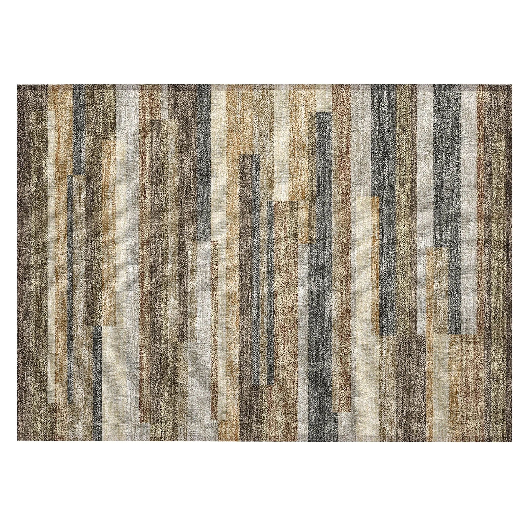 Machine Washable Indoor/ Outdoor Chantille Contempory Stripes Rug
