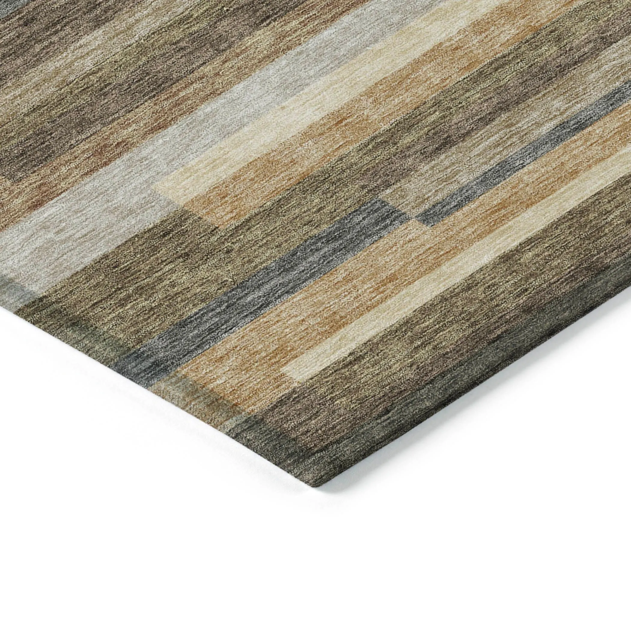 Machine Washable Indoor/ Outdoor Chantille Contempory Stripes Rug