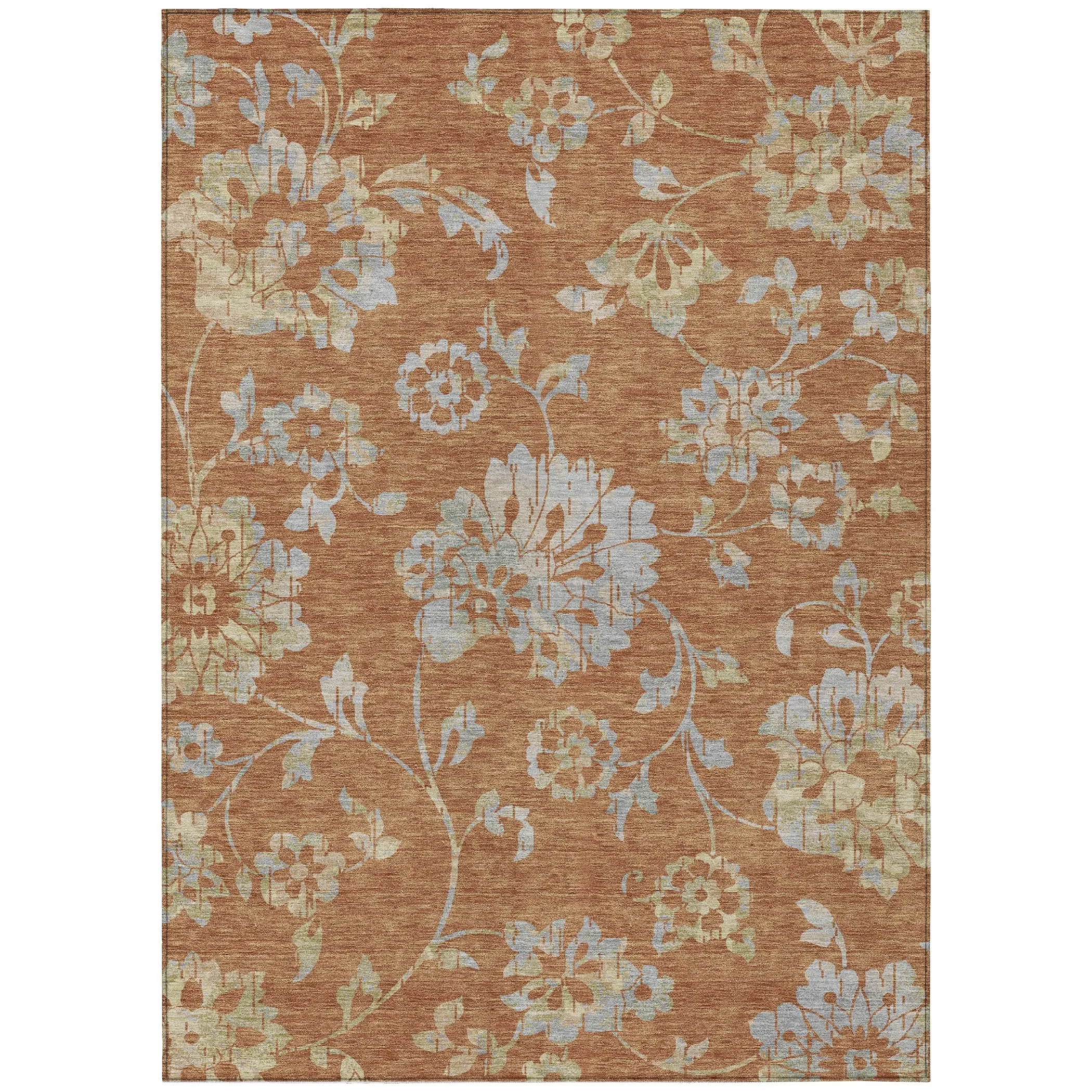 Machine Washable Indoor/ Outdoor Chantille Farmhouse Floral Rug