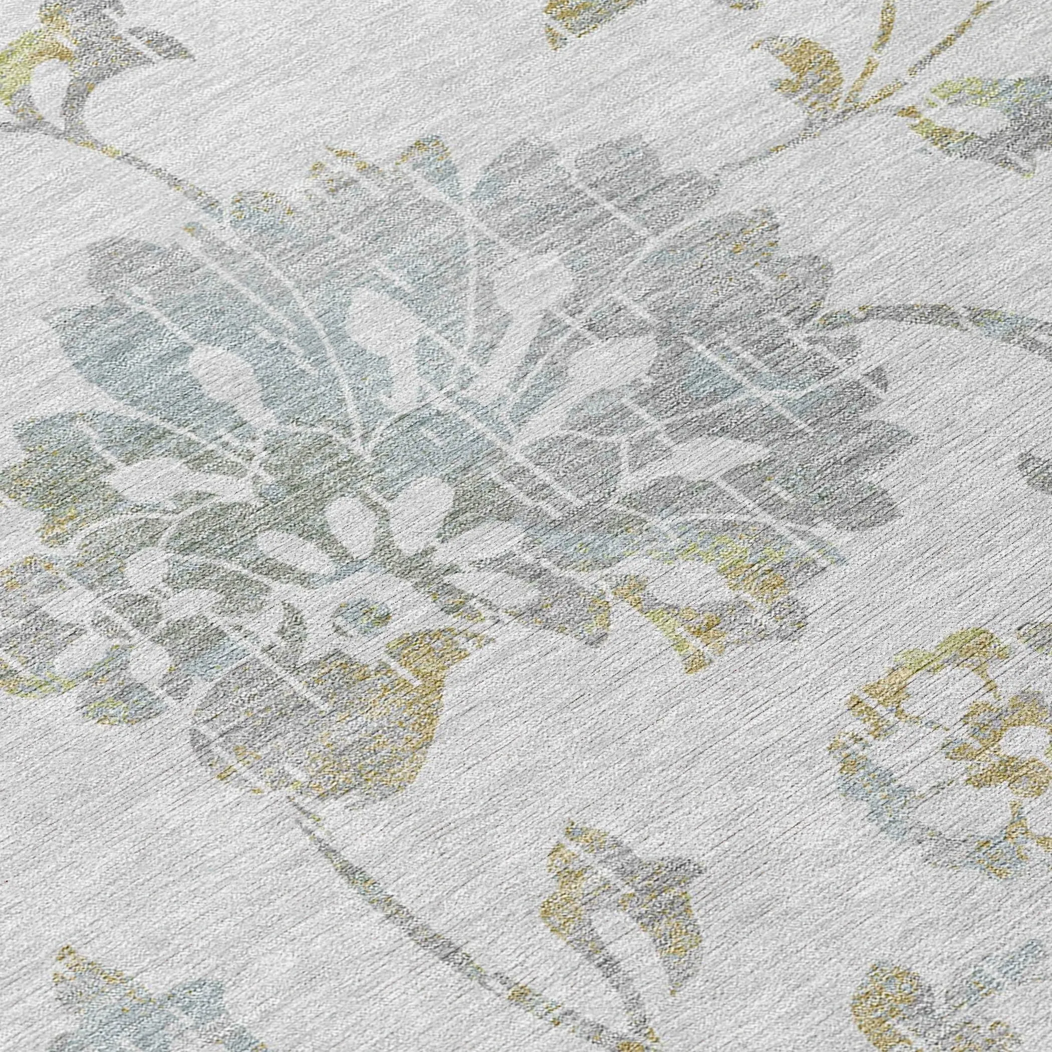 Machine Washable Indoor/ Outdoor Chantille Farmhouse Floral Rug