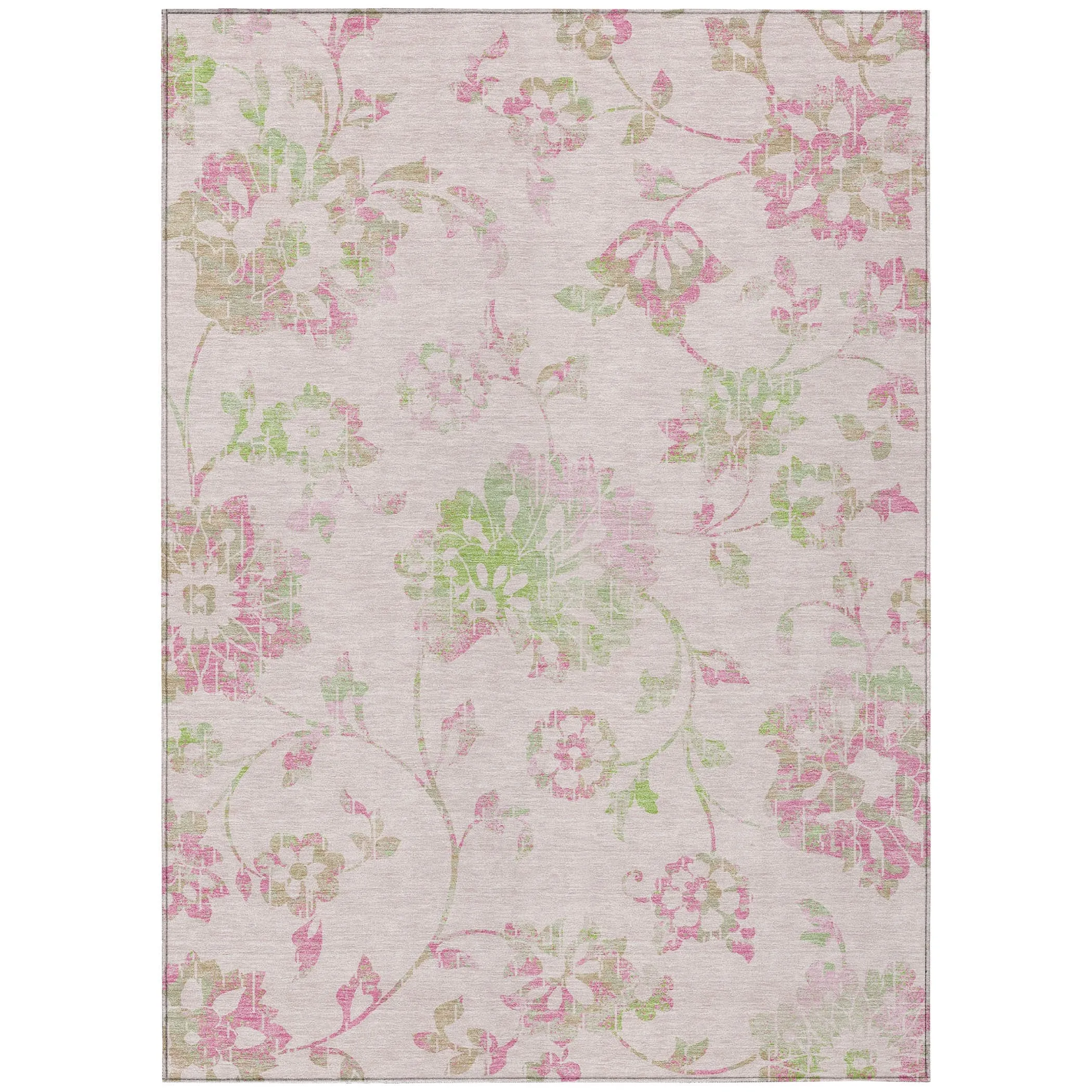 Machine Washable Indoor/ Outdoor Chantille Farmhouse Floral Rug