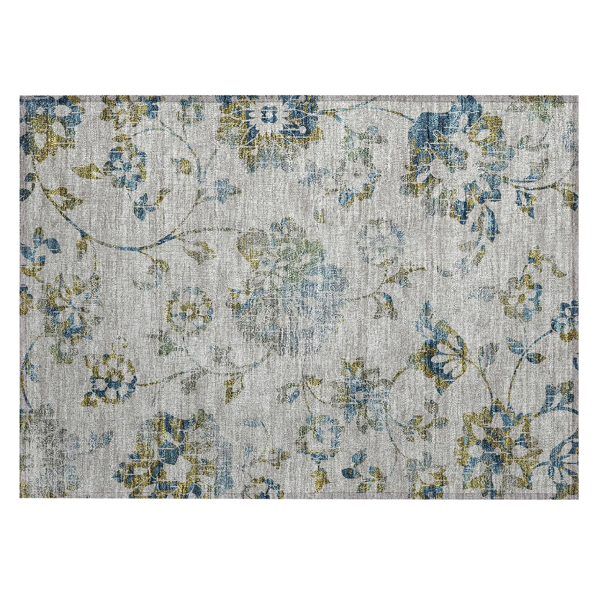 Machine Washable Indoor/ Outdoor Chantille Farmhouse Floral Rug