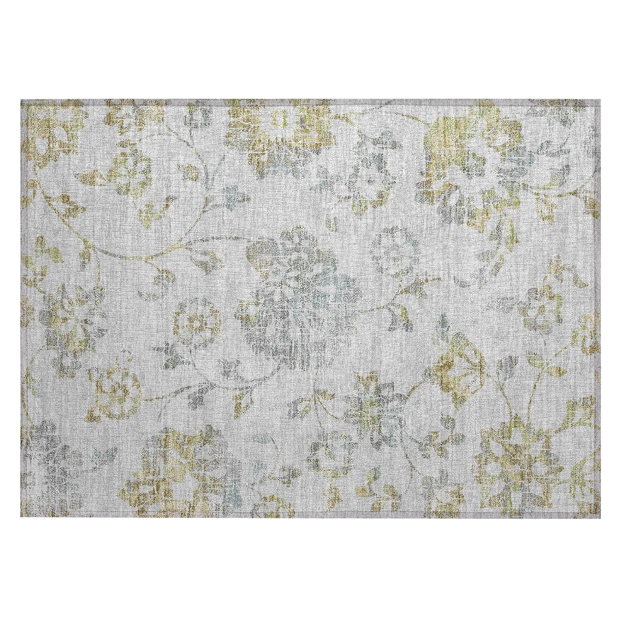 Machine Washable Indoor/ Outdoor Chantille Farmhouse Floral Rug
