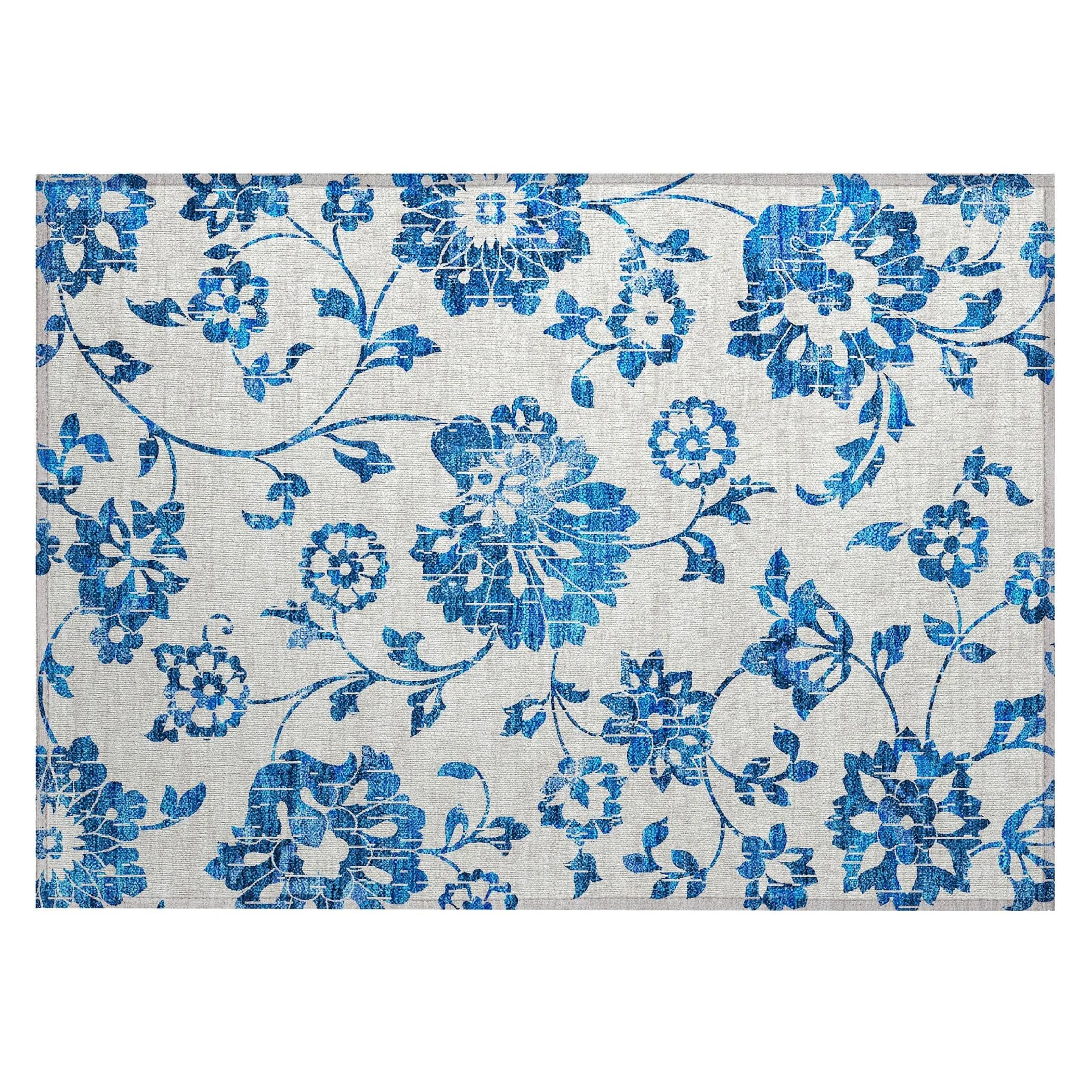 Machine Washable Indoor/ Outdoor Chantille Farmhouse Floral Rug
