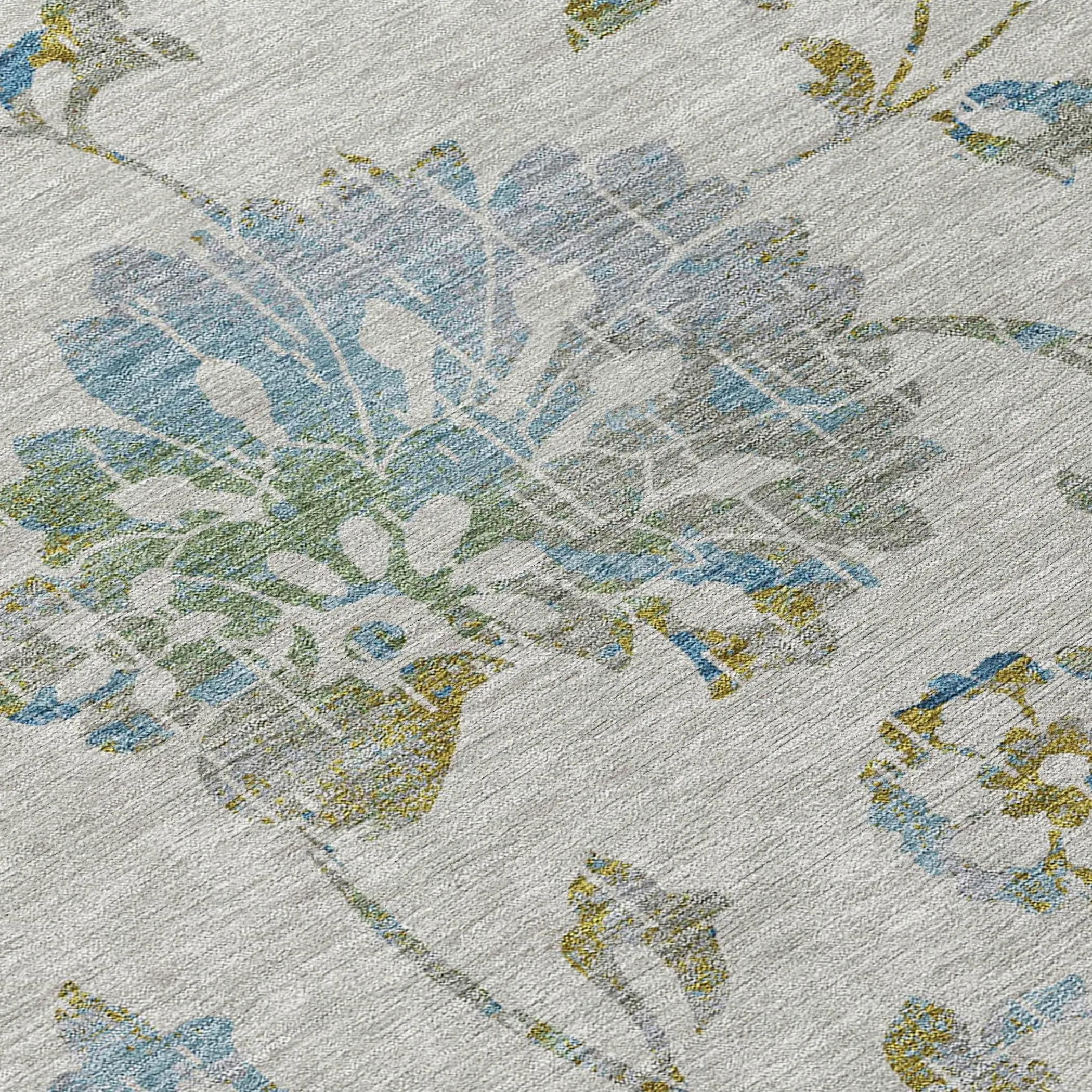 Machine Washable Indoor/ Outdoor Chantille Farmhouse Floral Rug