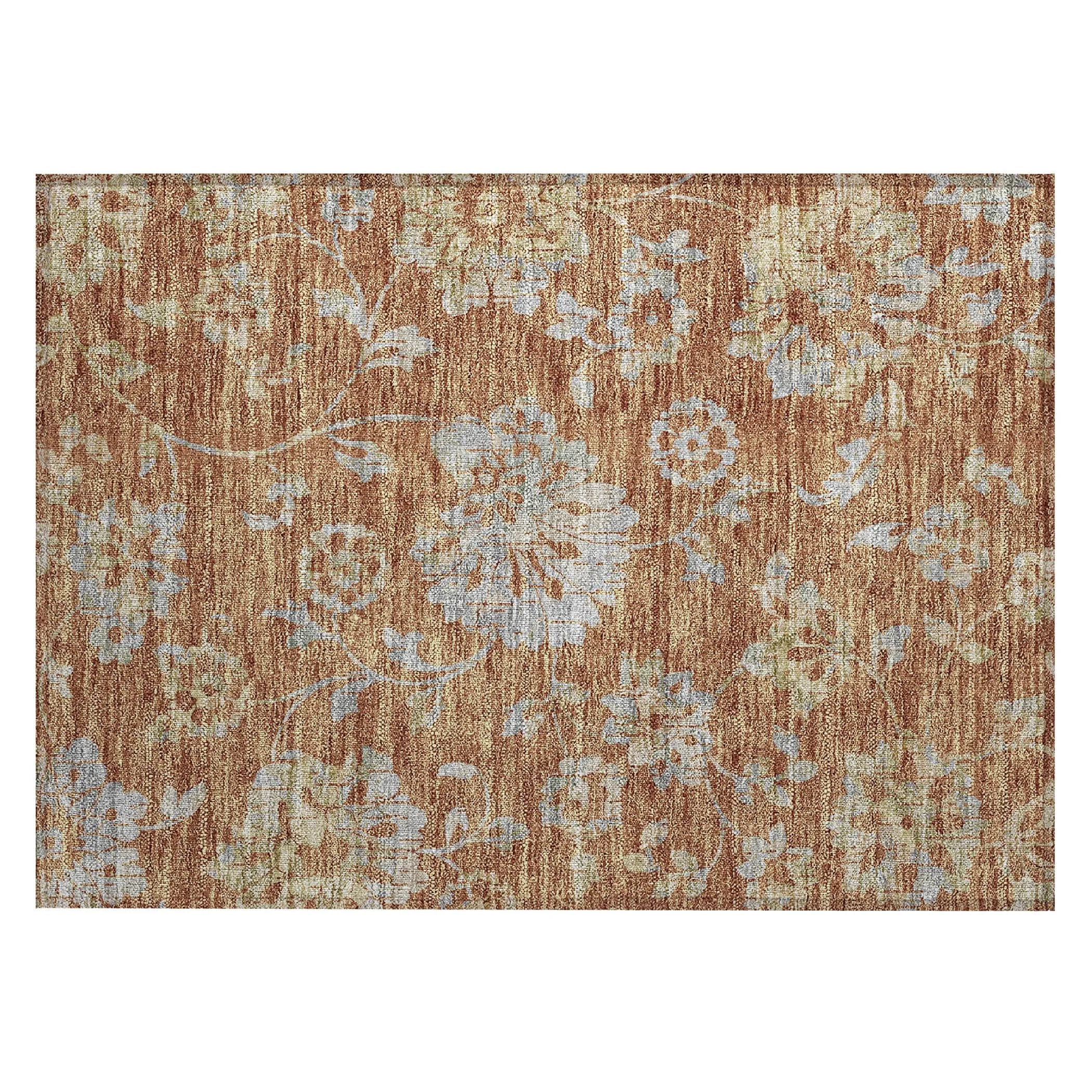 Machine Washable Indoor/ Outdoor Chantille Farmhouse Floral Rug