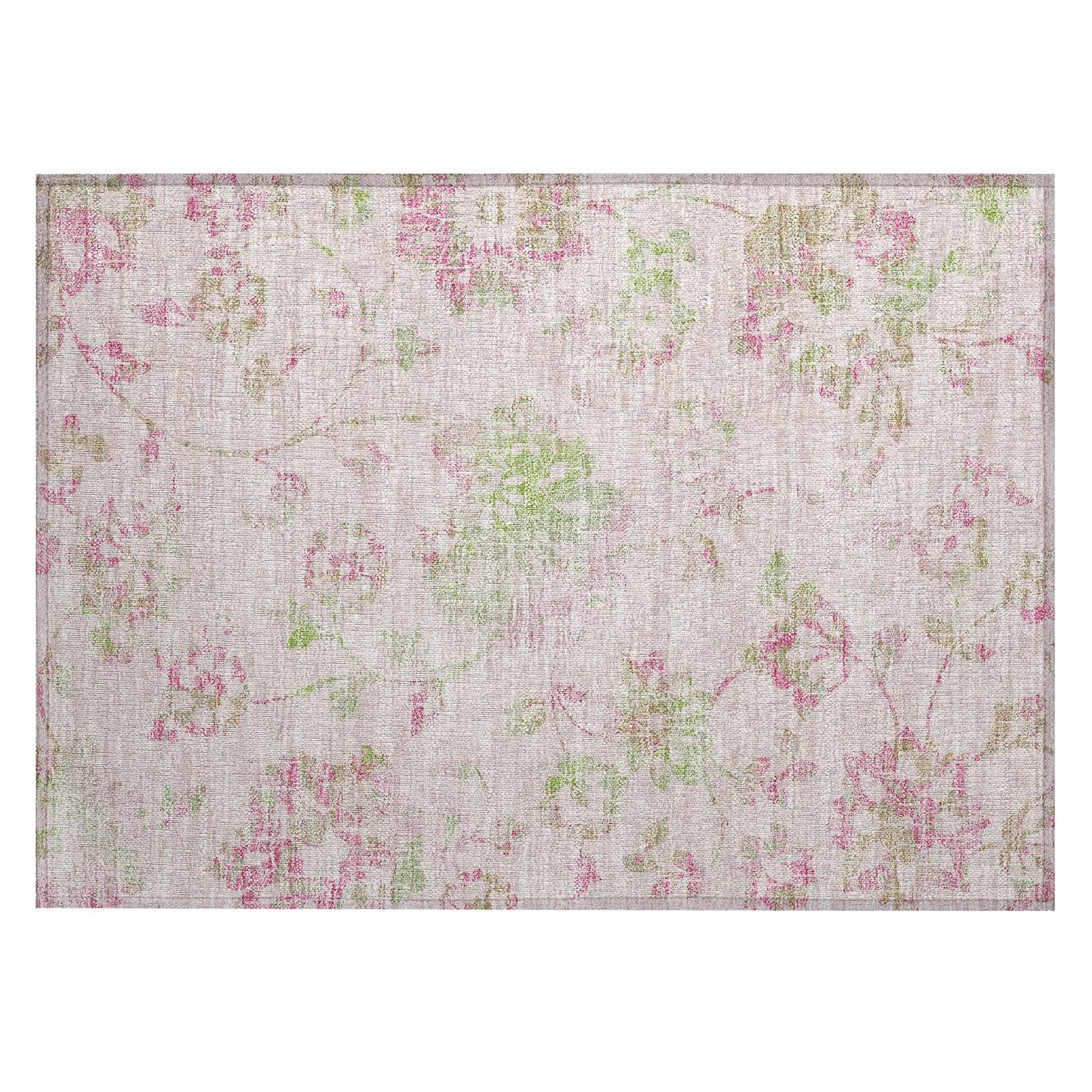 Machine Washable Indoor/ Outdoor Chantille Farmhouse Floral Rug
