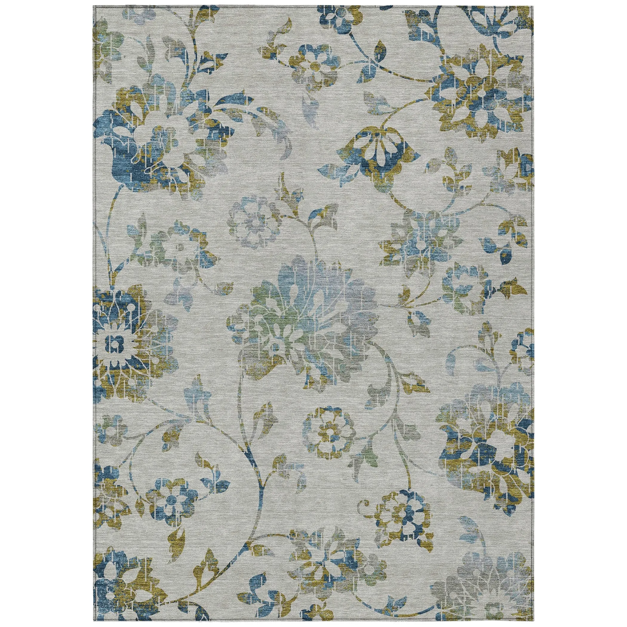 Machine Washable Indoor/ Outdoor Chantille Farmhouse Floral Rug