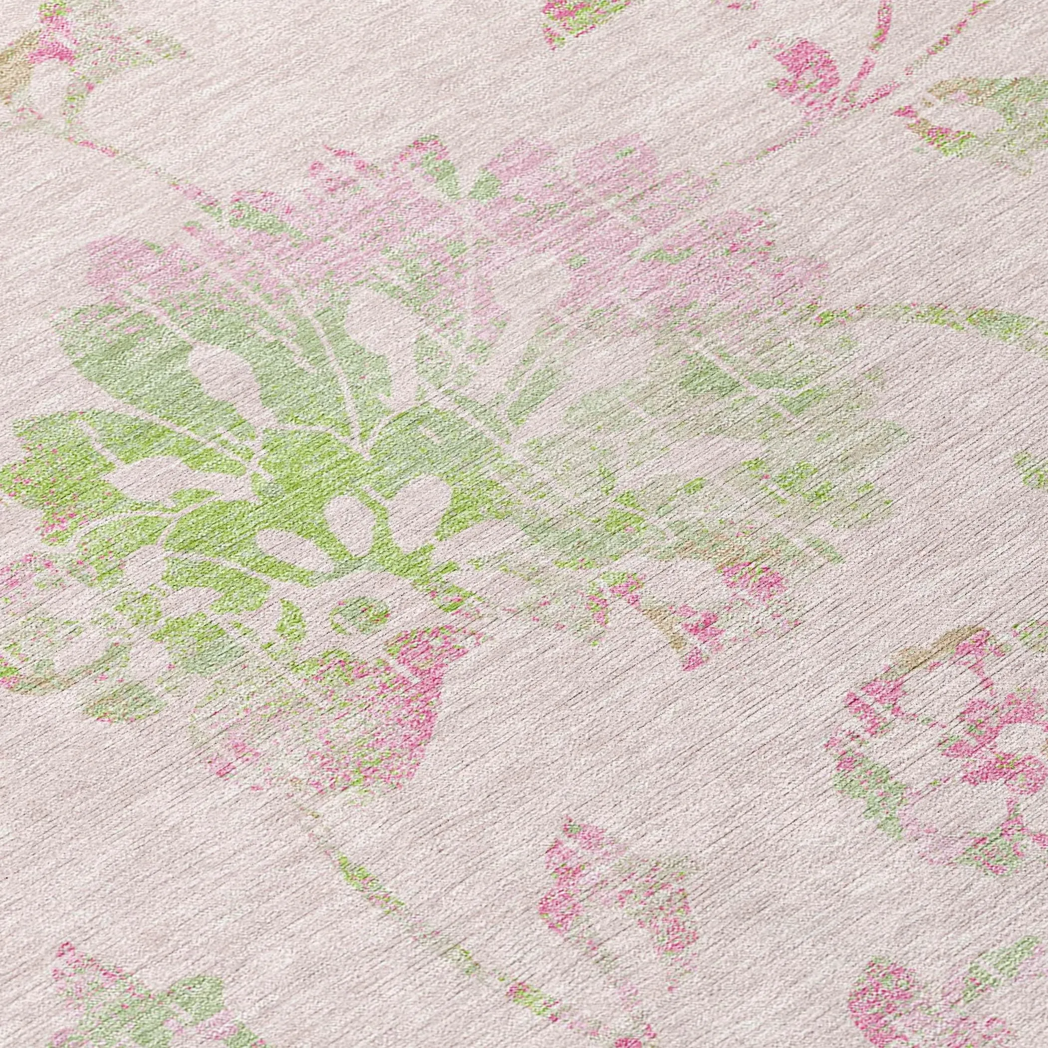 Machine Washable Indoor/ Outdoor Chantille Farmhouse Floral Rug