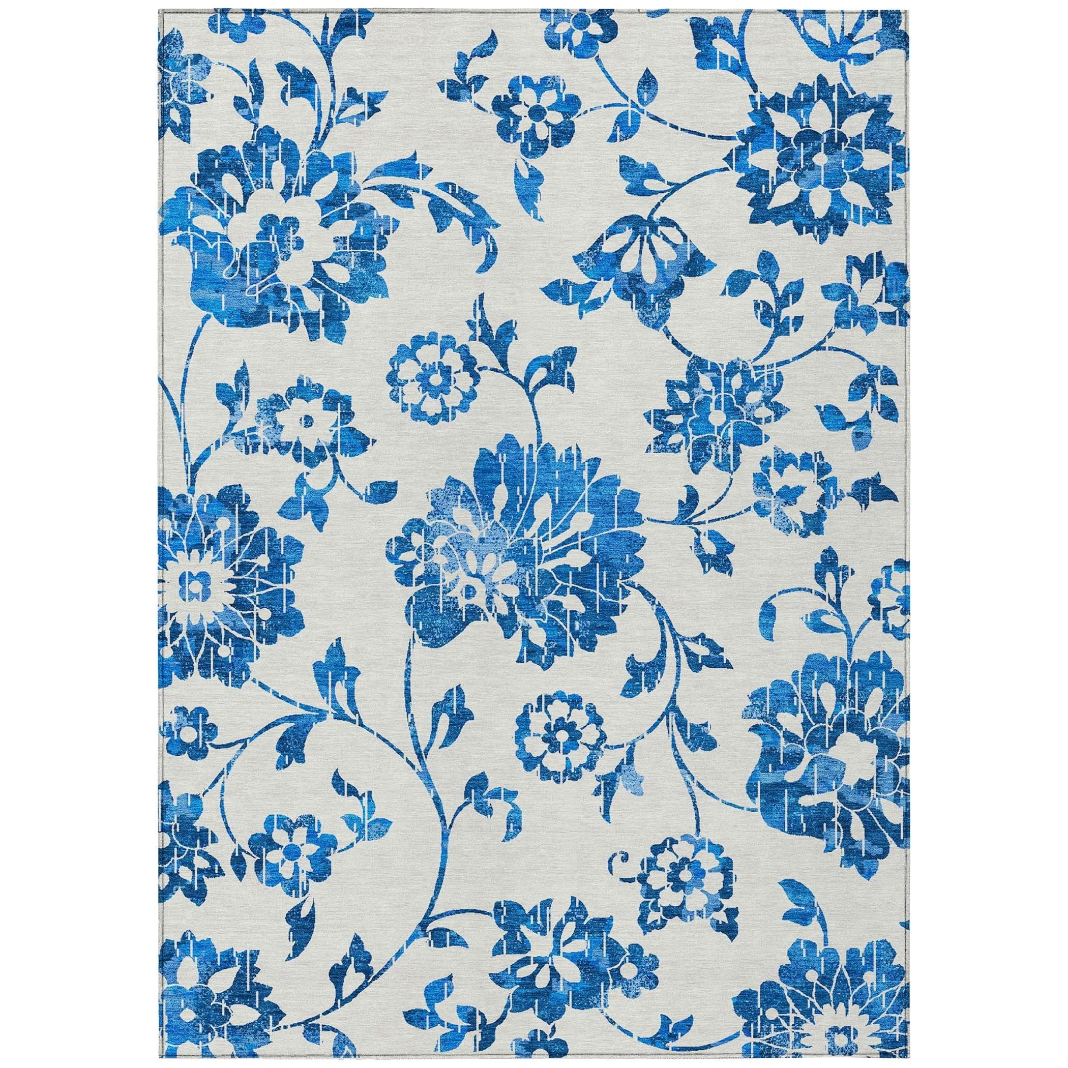 Machine Washable Indoor/ Outdoor Chantille Farmhouse Floral Rug