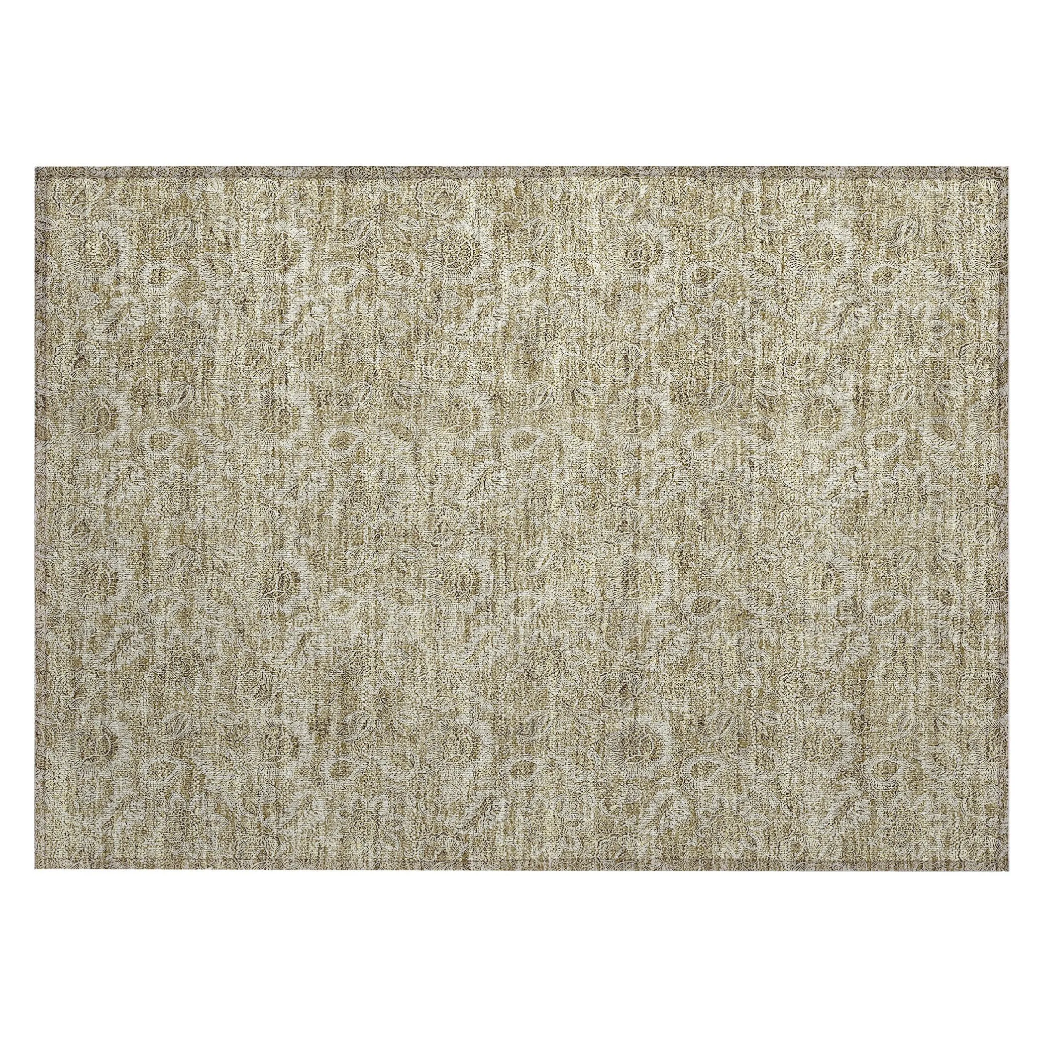 Machine Washable Indoor/ Outdoor Chantille Floral Farmhouse Rug