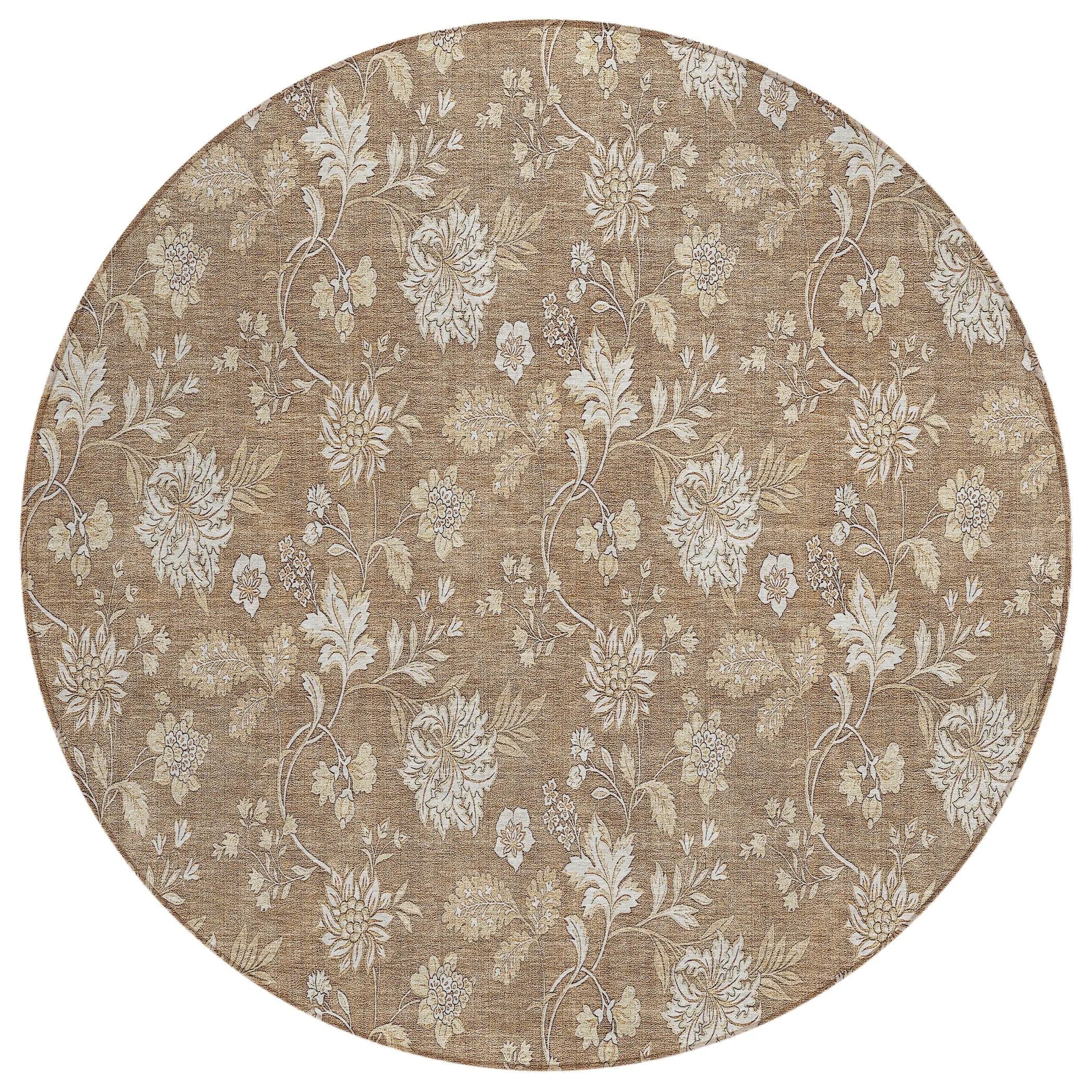 Machine Washable Indoor/ Outdoor Chantille Floral Farmhouse Rug