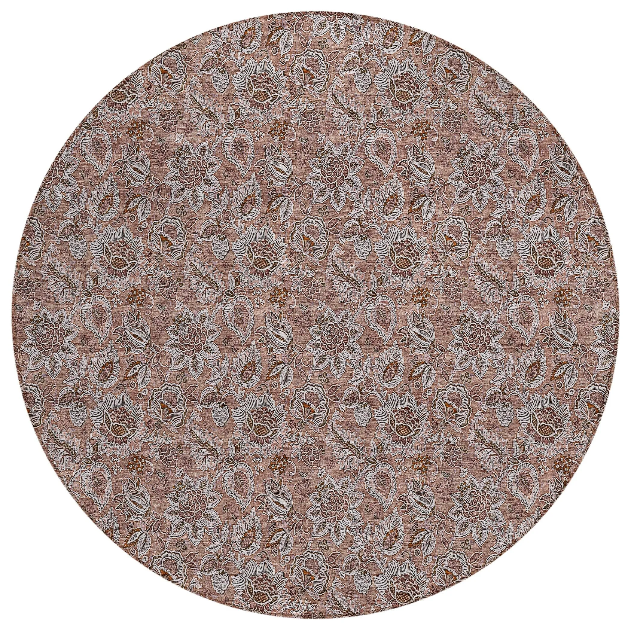 Machine Washable Indoor/ Outdoor Chantille Floral Farmhouse Rug