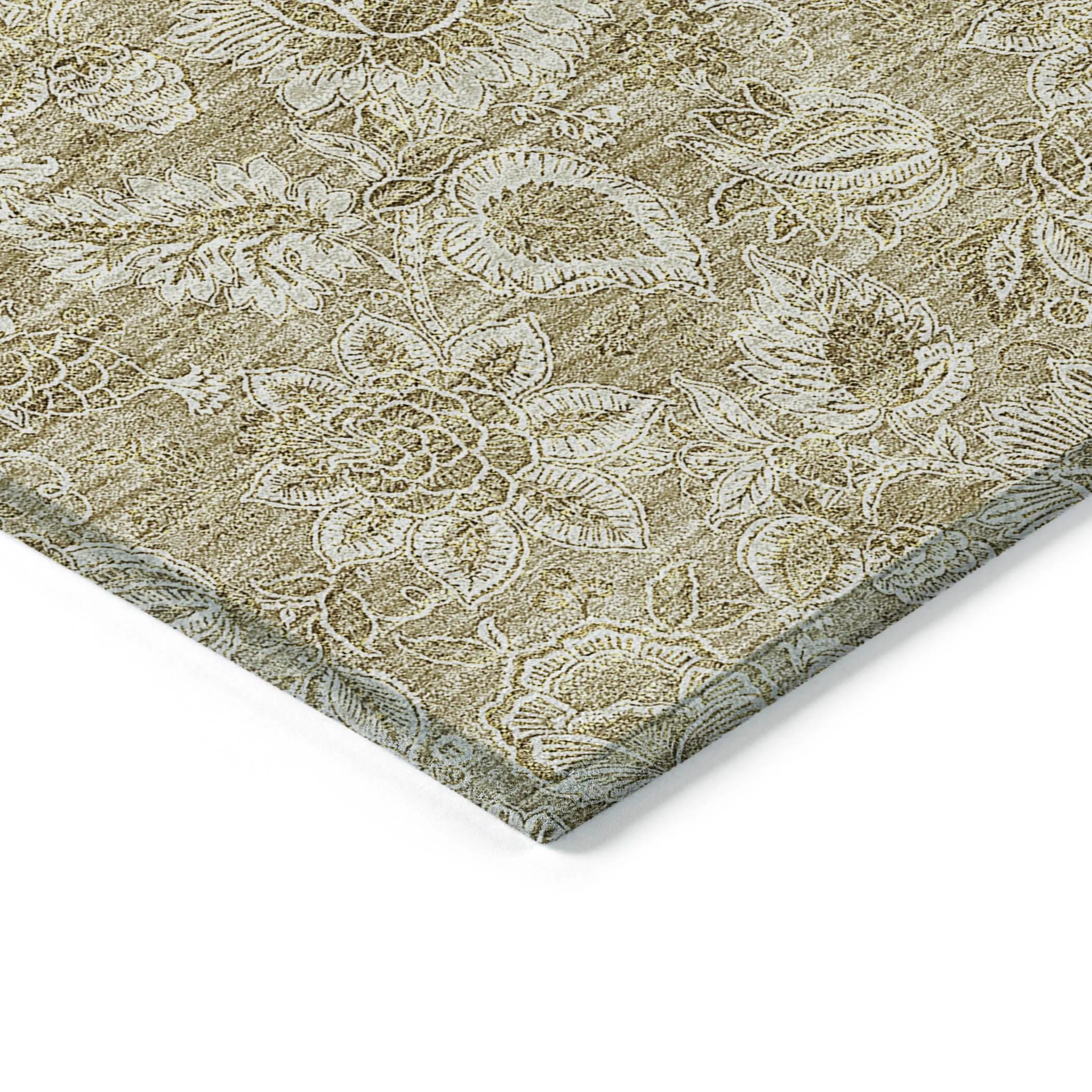 Machine Washable Indoor/ Outdoor Chantille Floral Farmhouse Rug