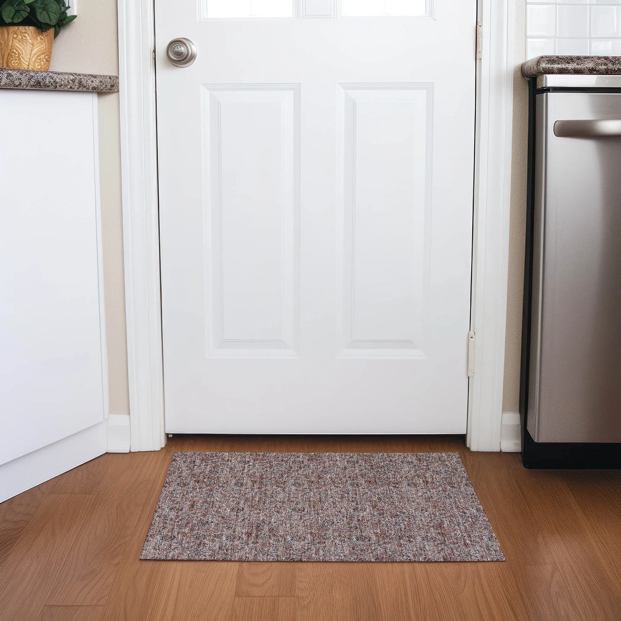 Machine Washable Indoor/ Outdoor Chantille Floral Farmhouse Rug
