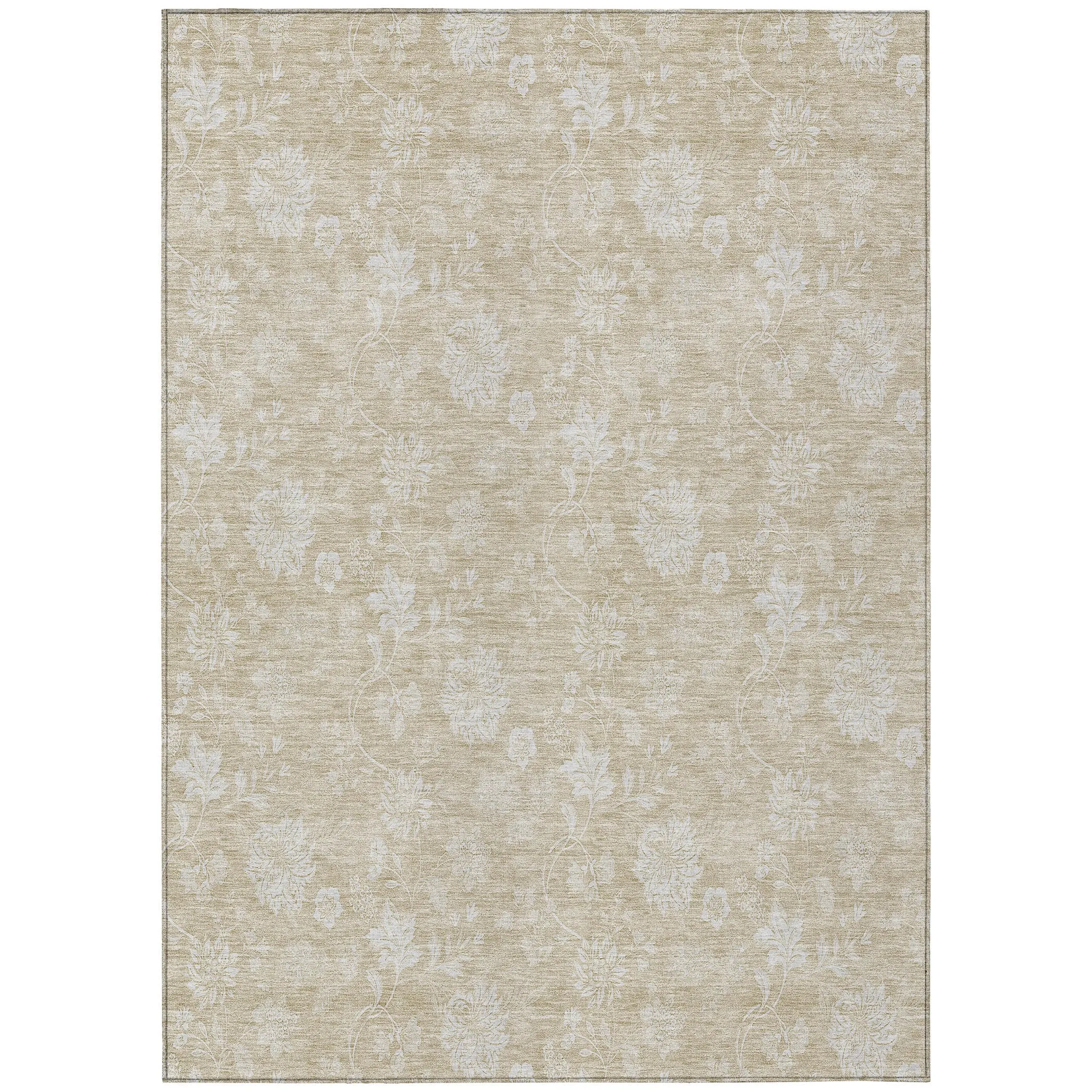 Machine Washable Indoor/ Outdoor Chantille Floral Farmhouse Rug