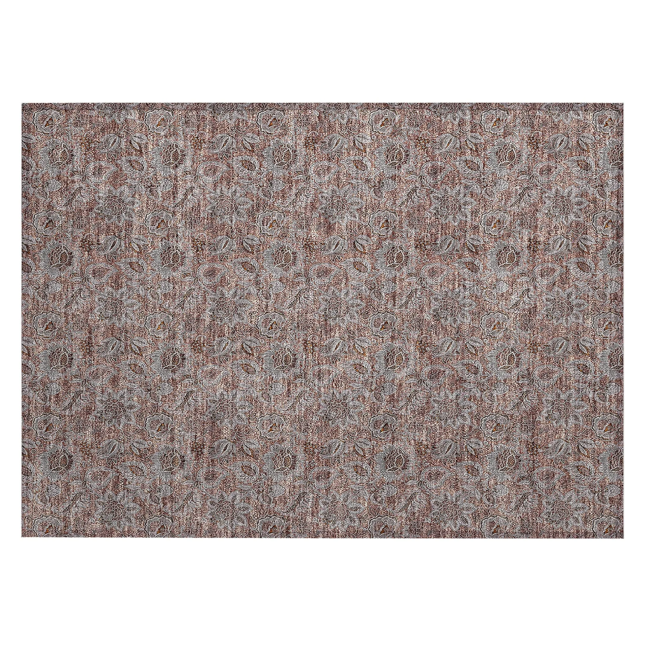 Machine Washable Indoor/ Outdoor Chantille Floral Farmhouse Rug
