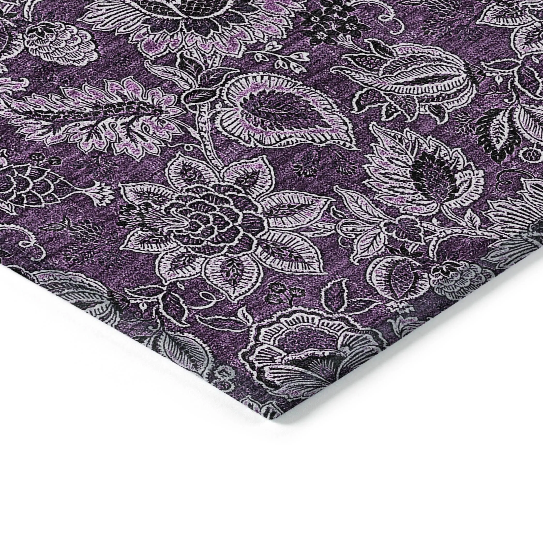 Machine Washable Indoor/ Outdoor Chantille Floral Farmhouse Rug