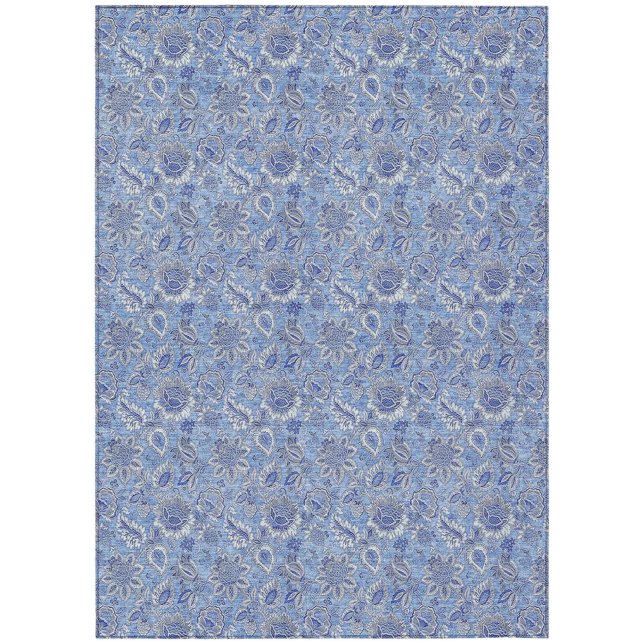 Machine Washable Indoor/ Outdoor Chantille Floral Farmhouse Rug