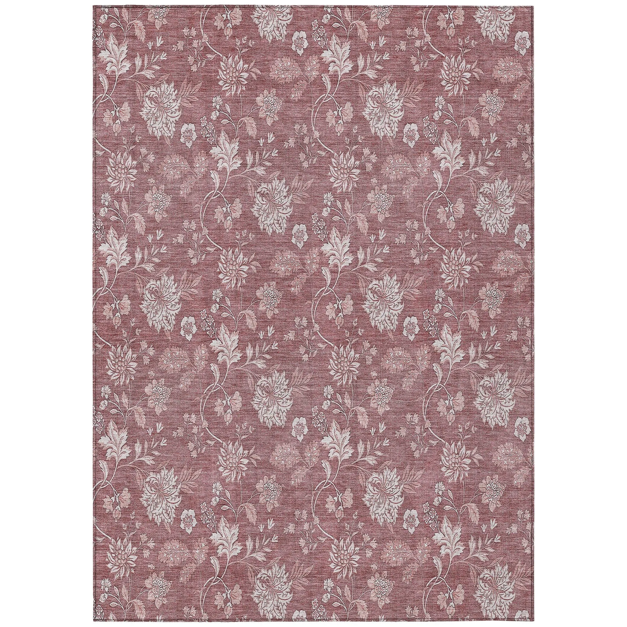 Machine Washable Indoor/ Outdoor Chantille Floral Farmhouse Rug