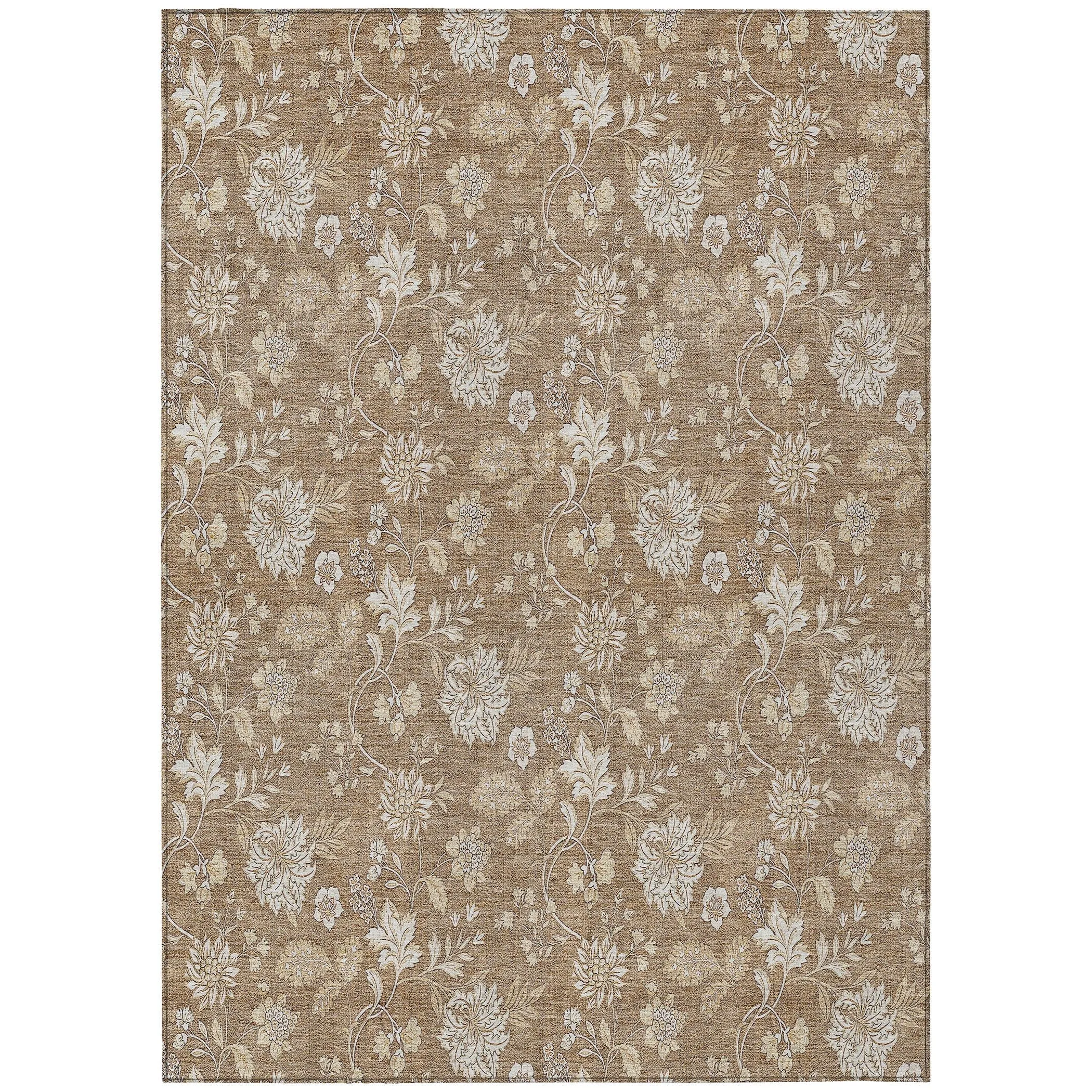 Machine Washable Indoor/ Outdoor Chantille Floral Farmhouse Rug