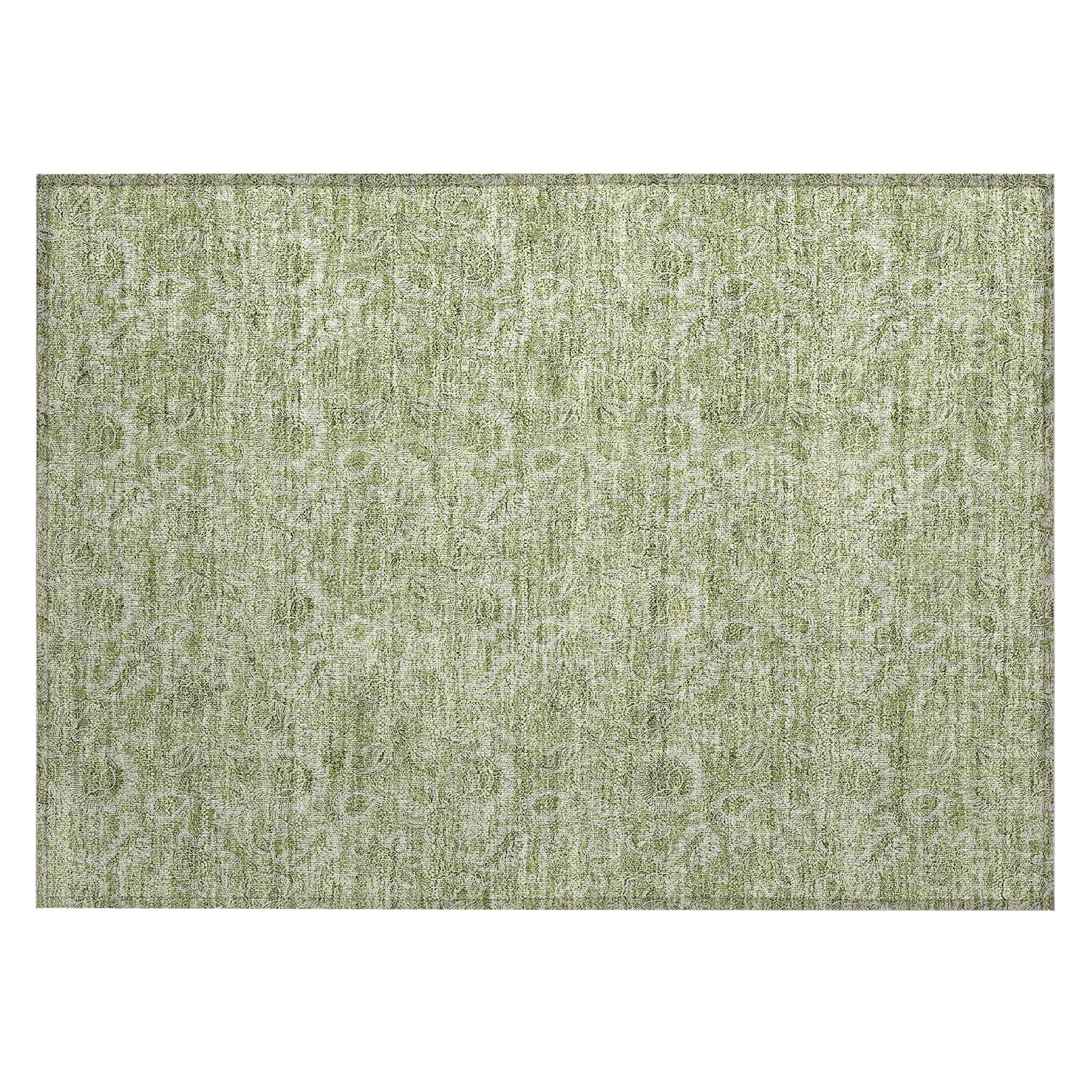 Machine Washable Indoor/ Outdoor Chantille Floral Farmhouse Rug