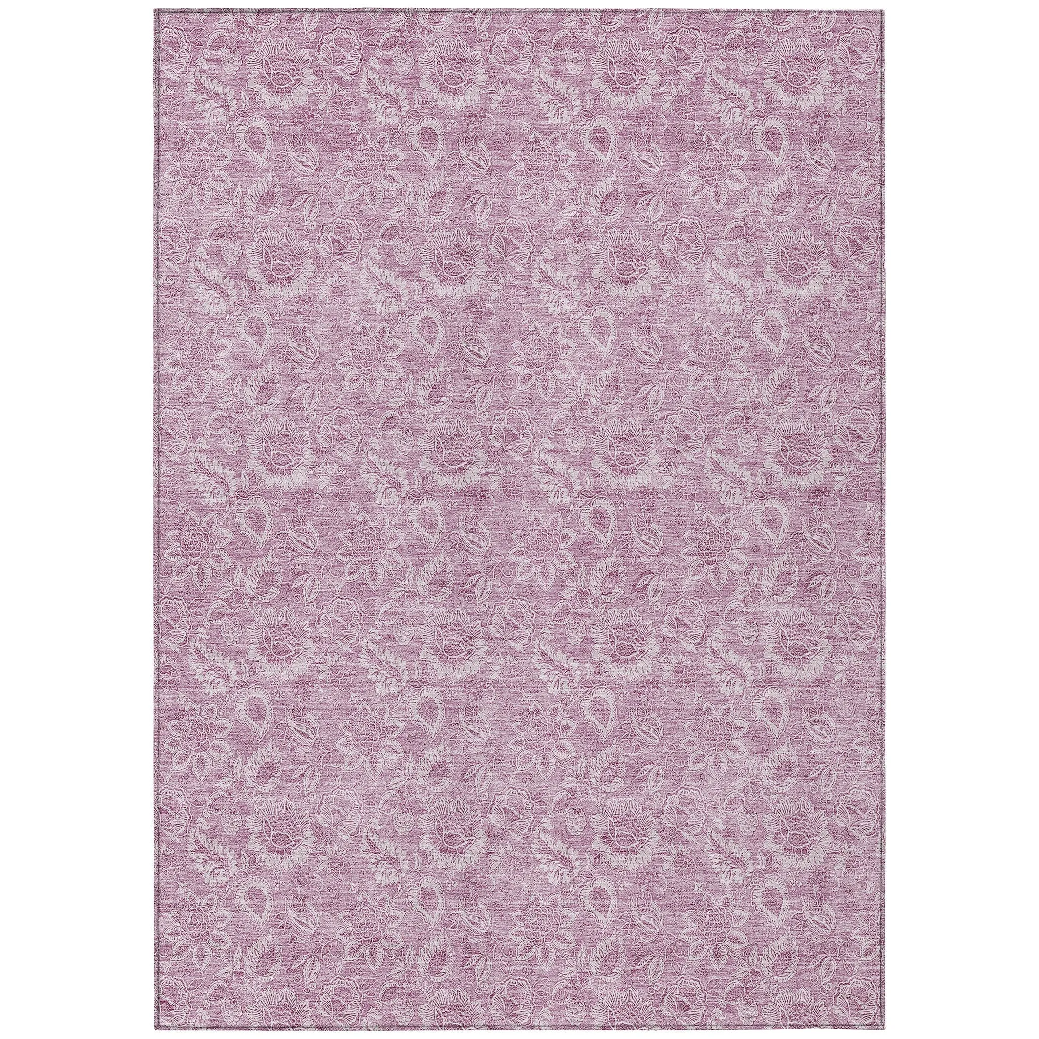 Machine Washable Indoor/ Outdoor Chantille Floral Farmhouse Rug