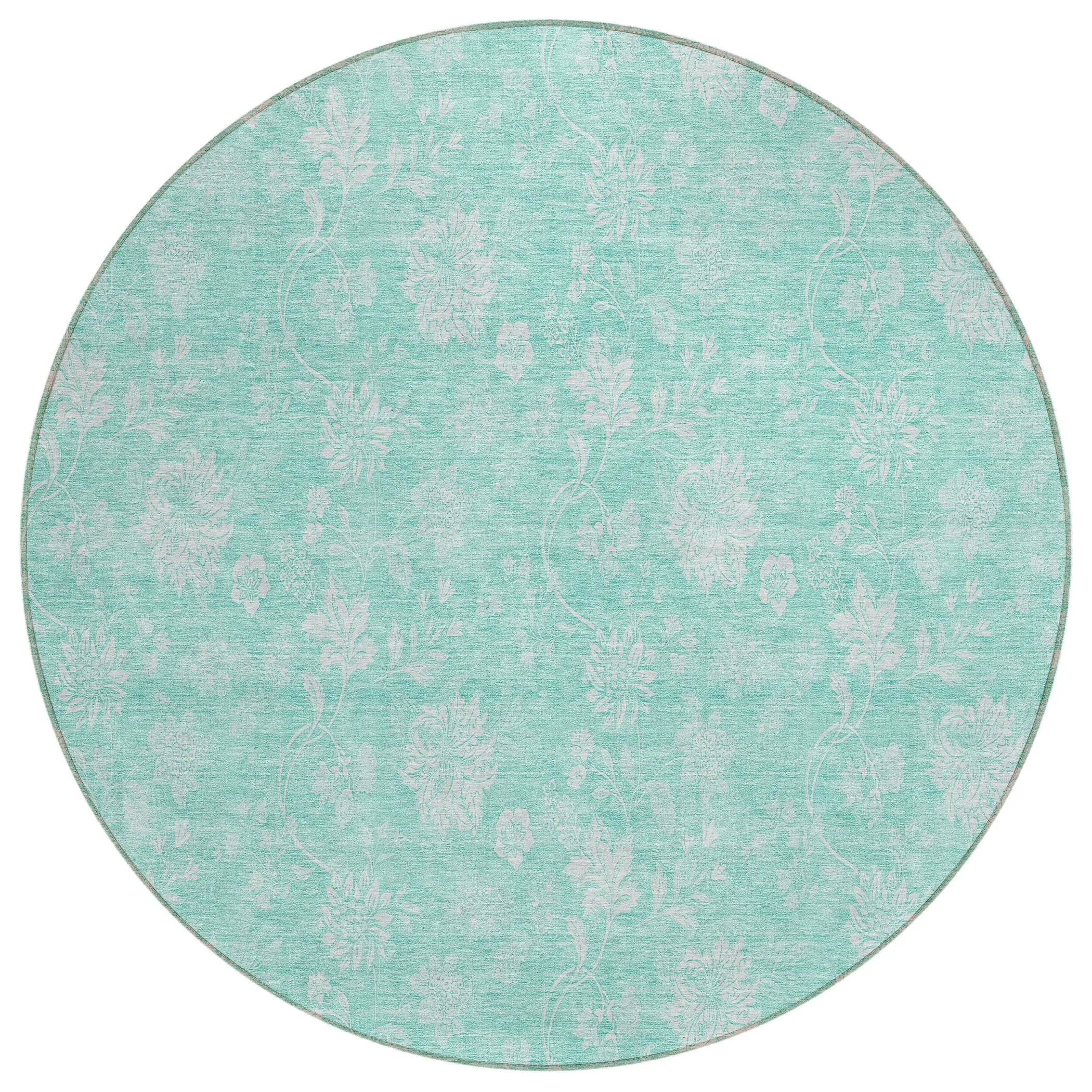 Machine Washable Indoor/ Outdoor Chantille Floral Farmhouse Rug