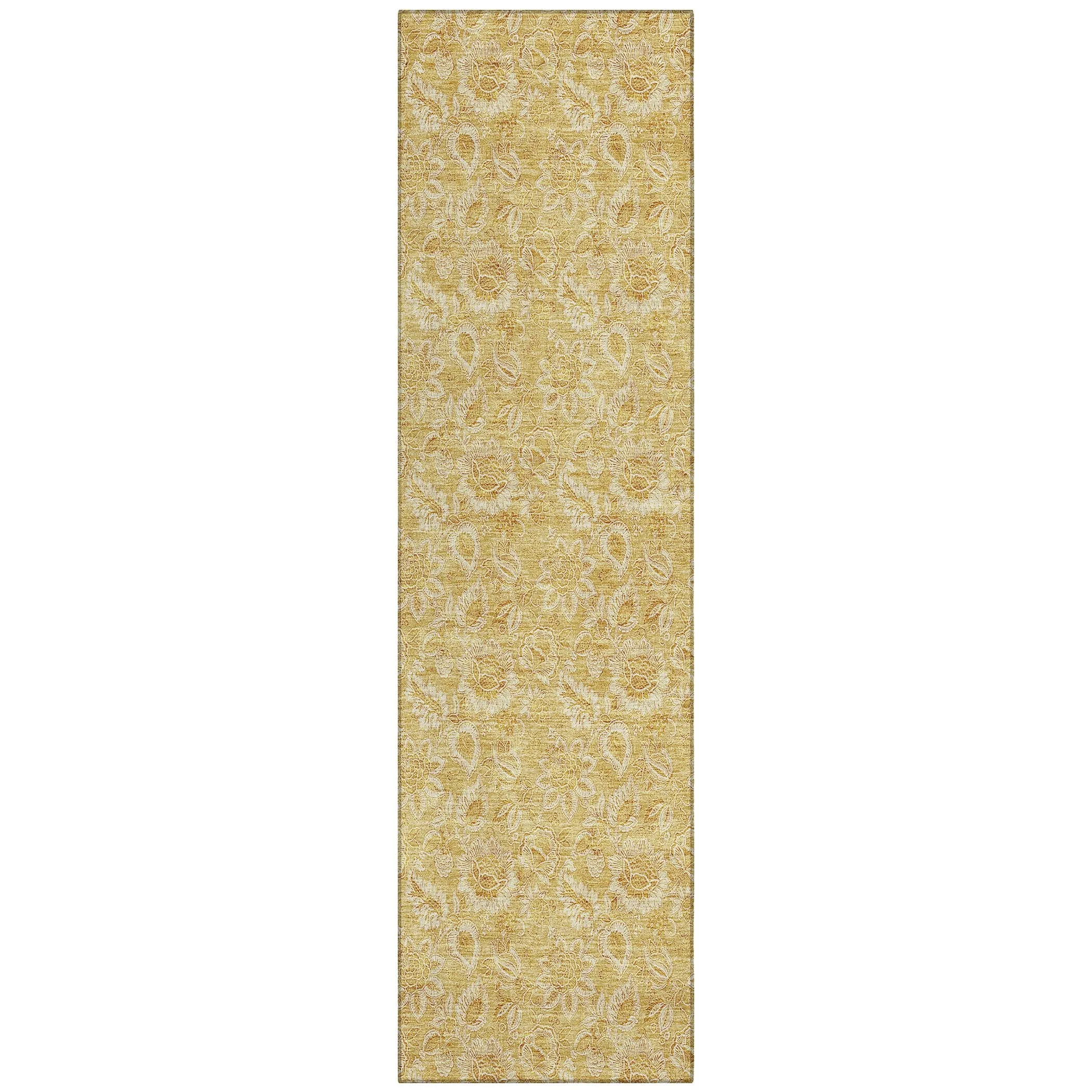 Machine Washable Indoor/ Outdoor Chantille Floral Farmhouse Rug