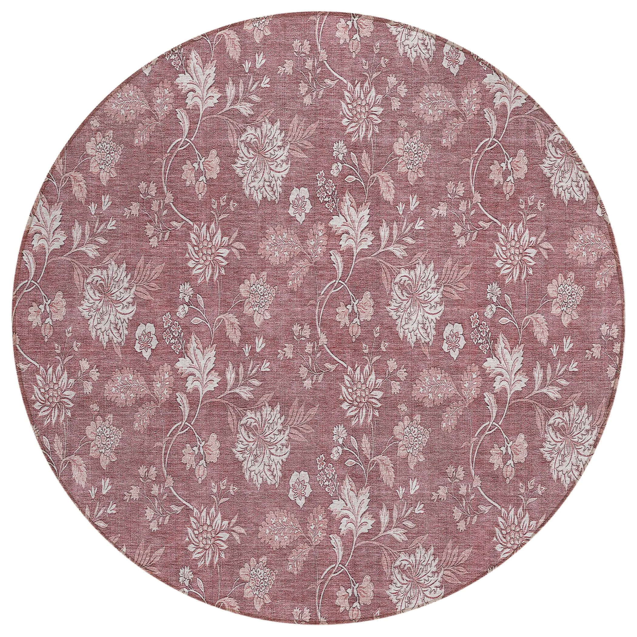 Machine Washable Indoor/ Outdoor Chantille Floral Farmhouse Rug