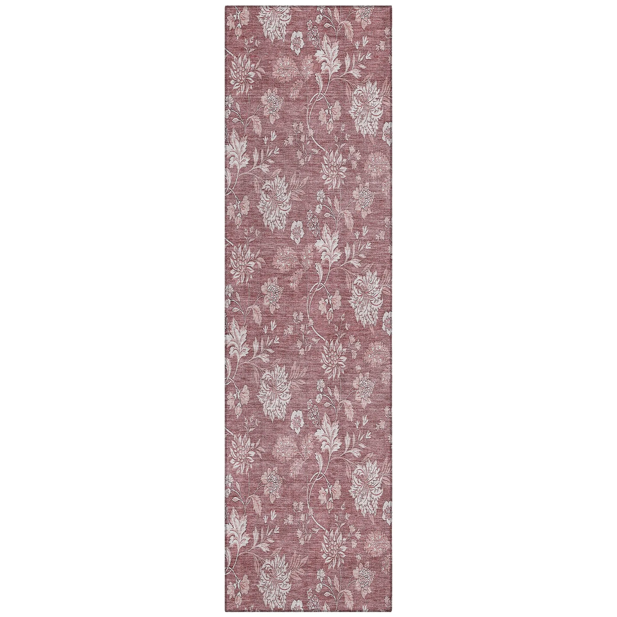 Machine Washable Indoor/ Outdoor Chantille Floral Farmhouse Rug