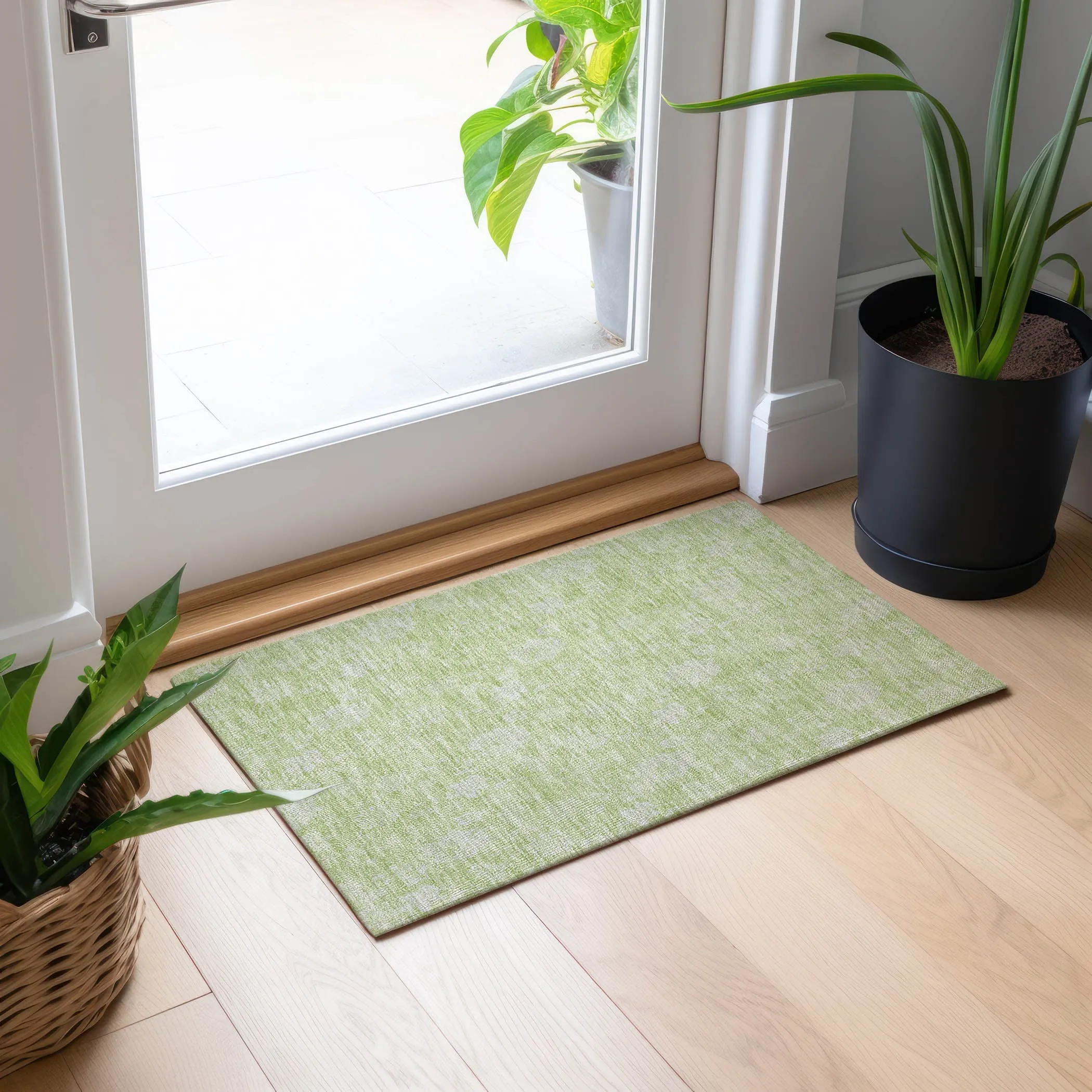 Machine Washable Indoor/ Outdoor Chantille Floral Farmhouse Rug