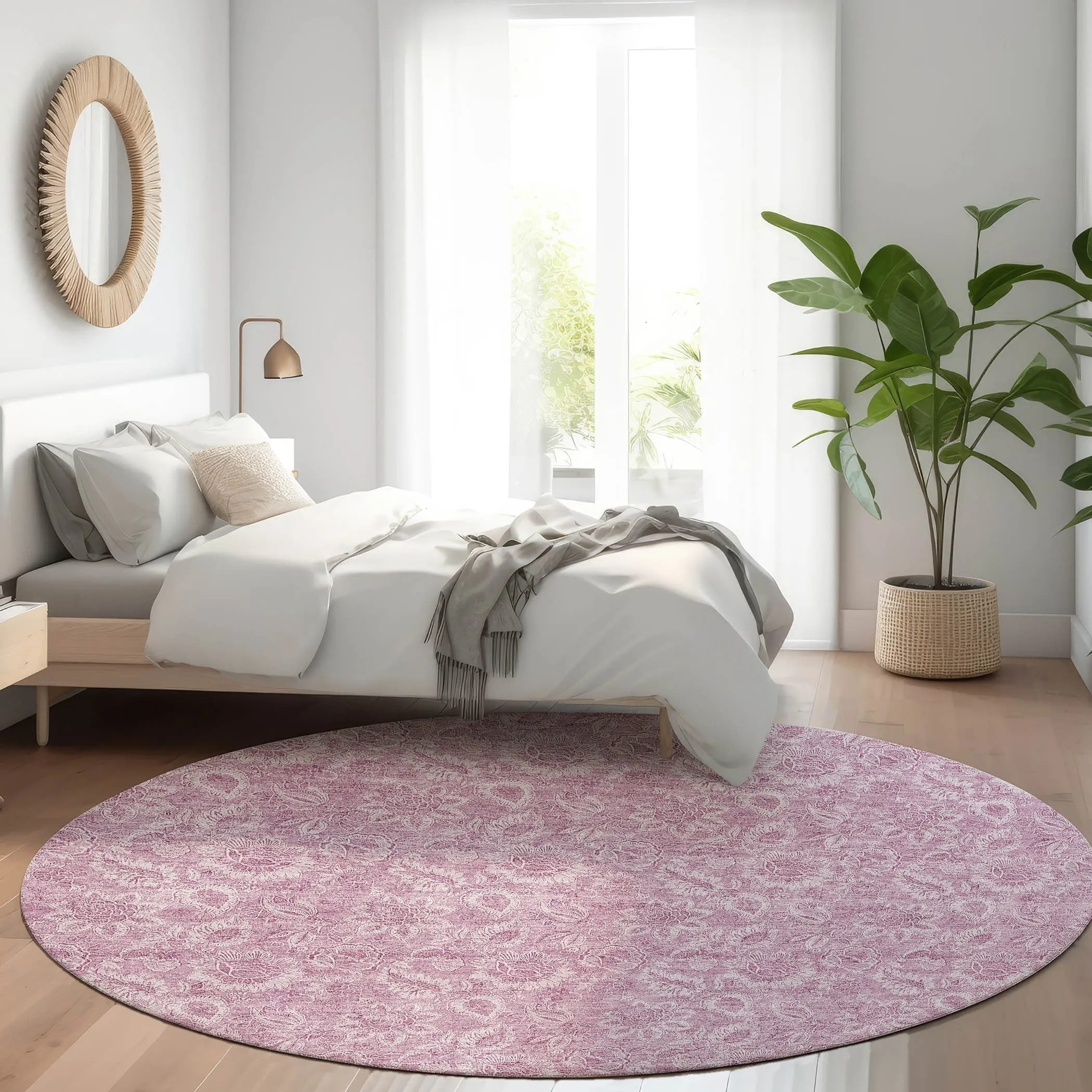 Machine Washable Indoor/ Outdoor Chantille Floral Farmhouse Rug