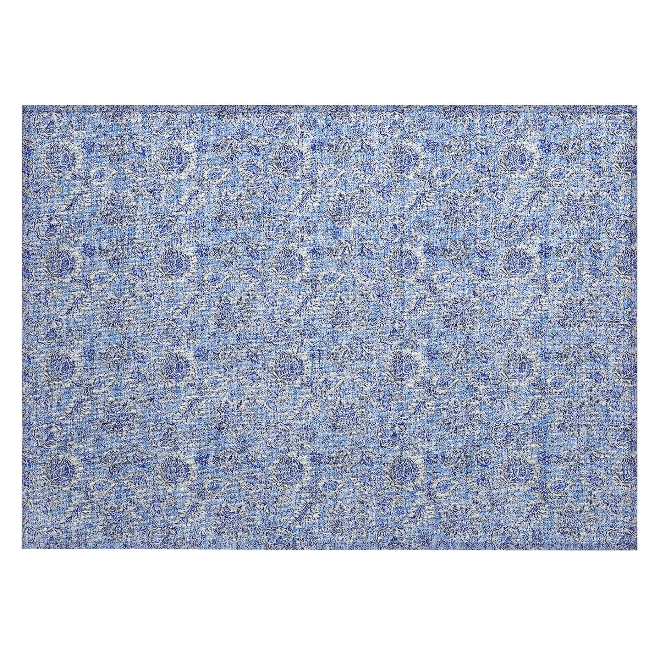 Machine Washable Indoor/ Outdoor Chantille Floral Farmhouse Rug