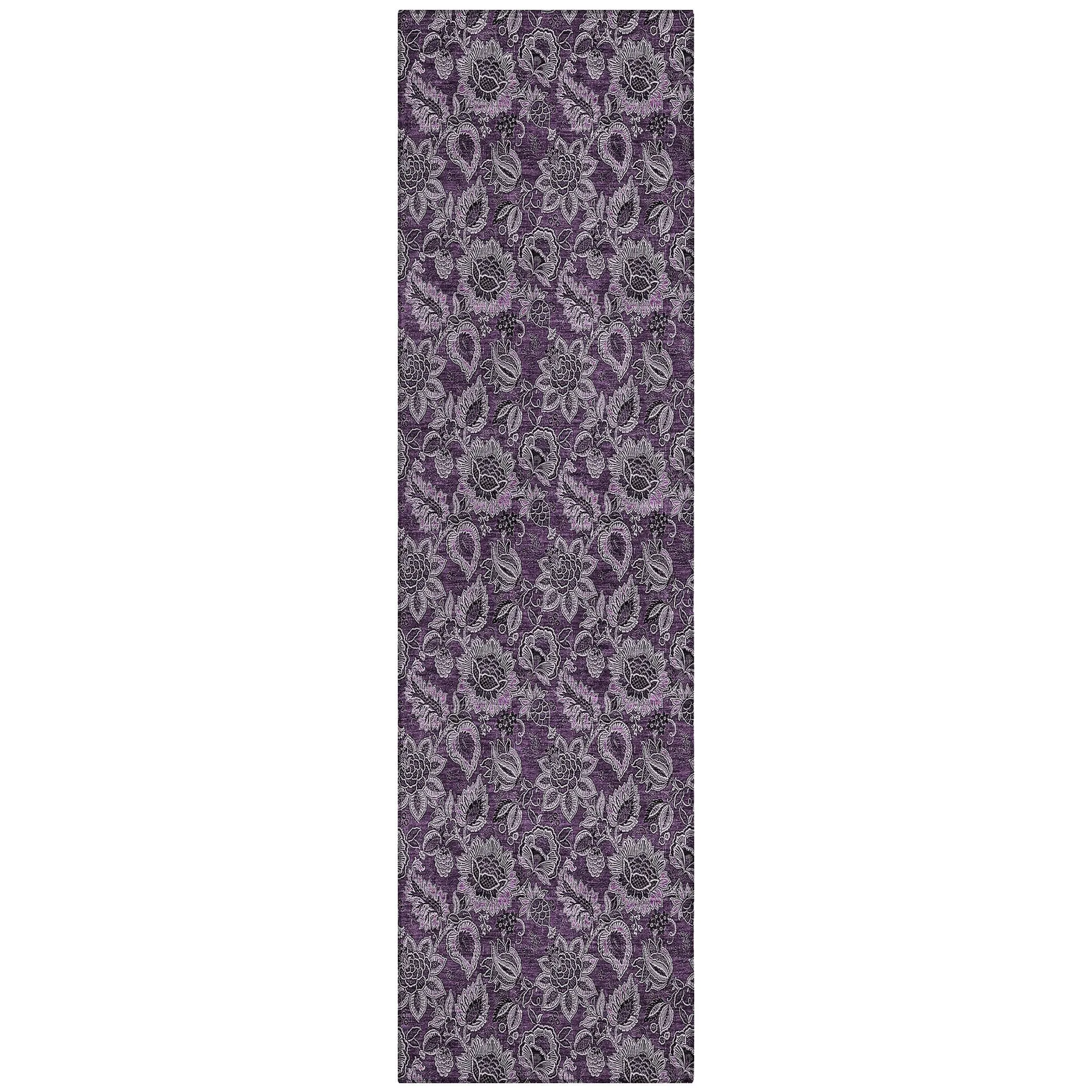 Machine Washable Indoor/ Outdoor Chantille Floral Farmhouse Rug