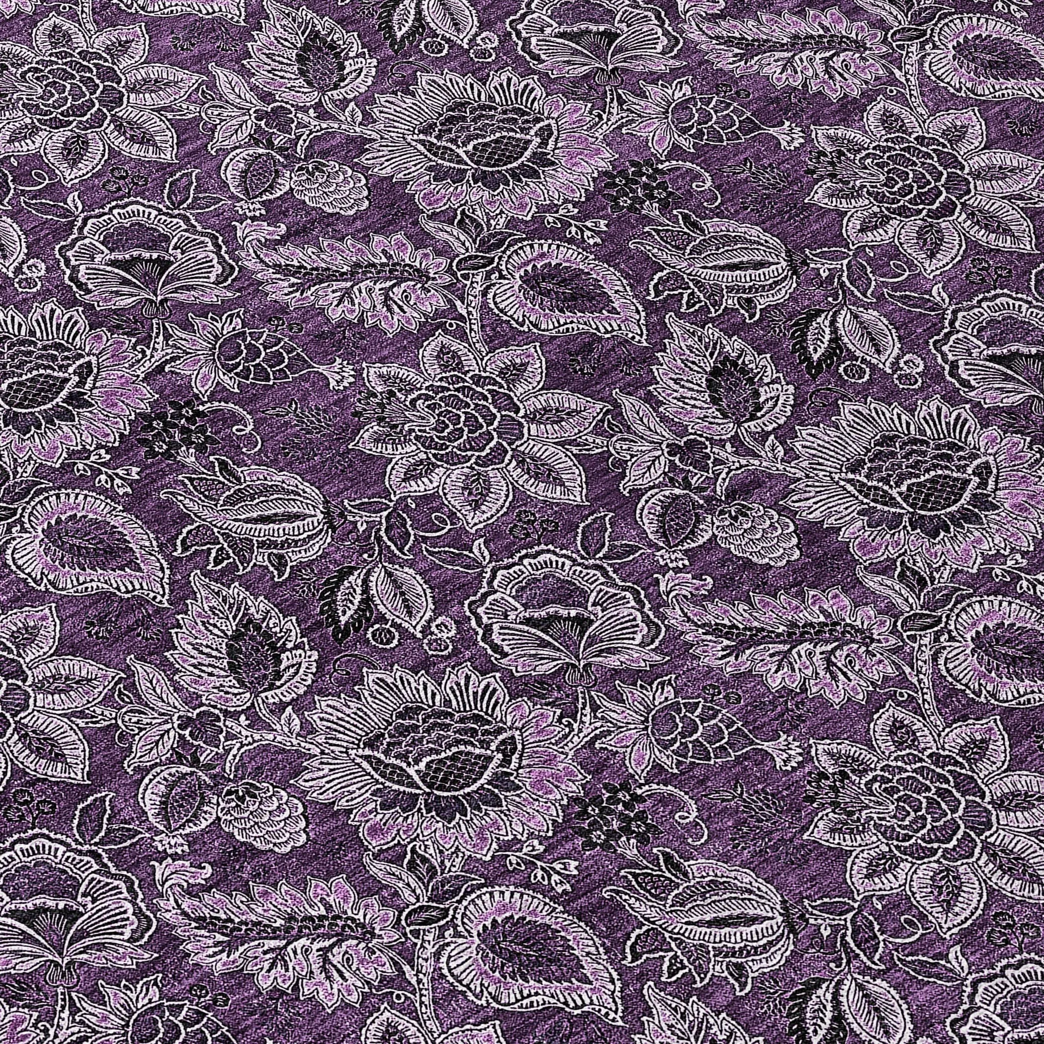 Machine Washable Indoor/ Outdoor Chantille Floral Farmhouse Rug