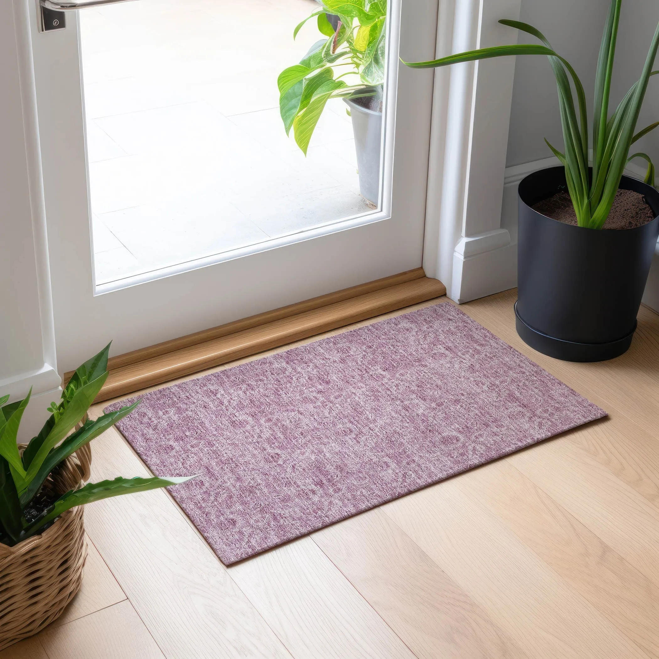 Machine Washable Indoor/ Outdoor Chantille Floral Farmhouse Rug