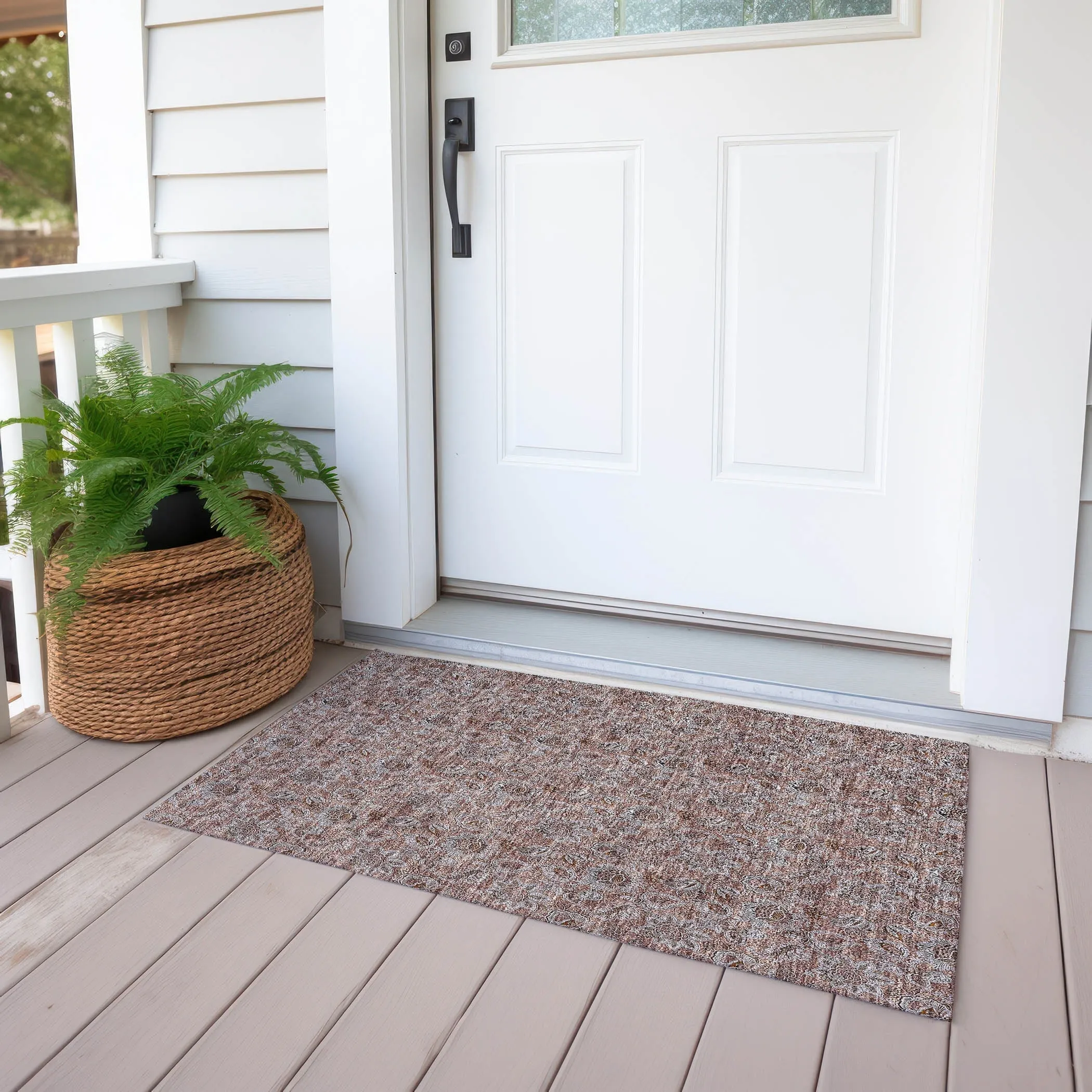 Machine Washable Indoor/ Outdoor Chantille Floral Farmhouse Rug