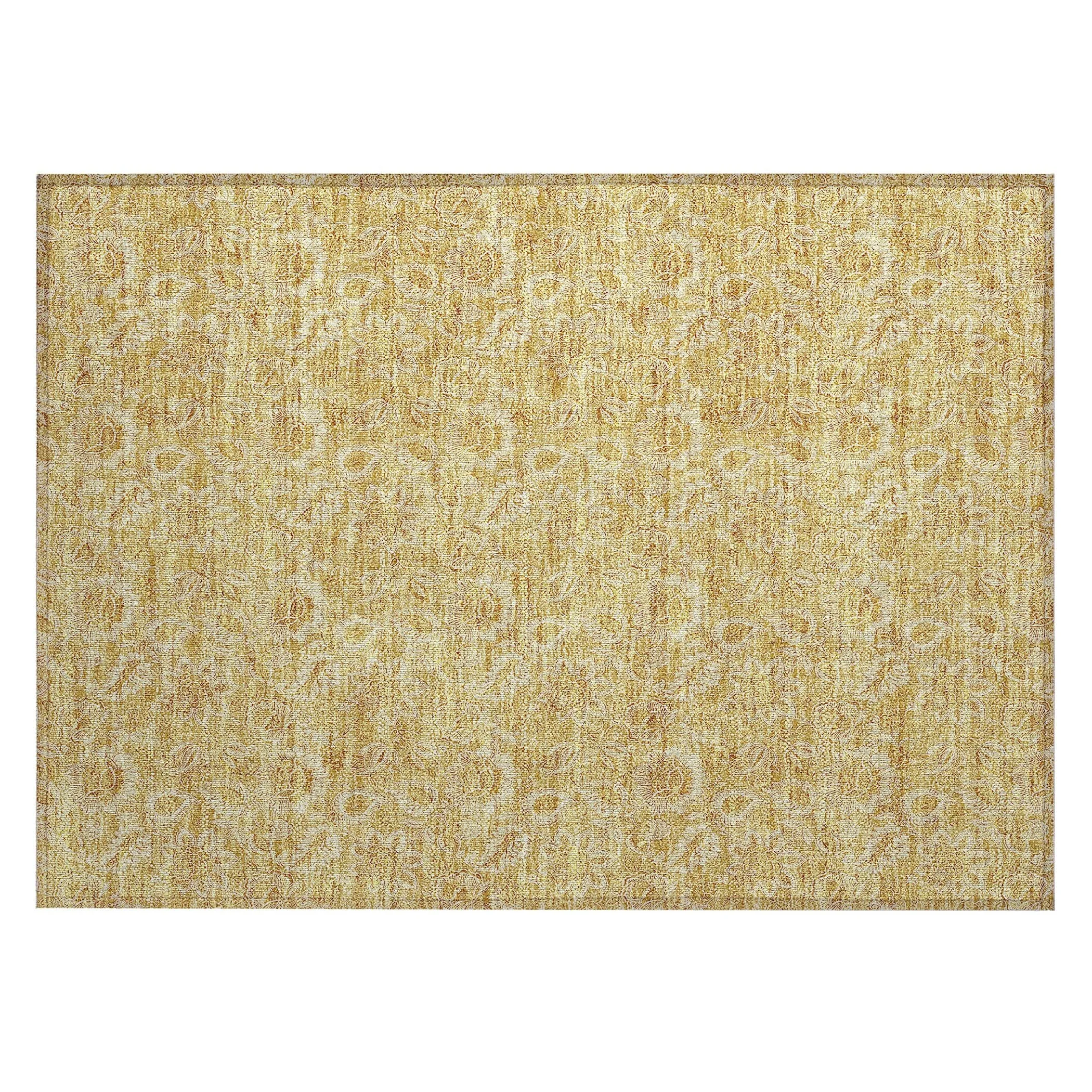 Machine Washable Indoor/ Outdoor Chantille Floral Farmhouse Rug
