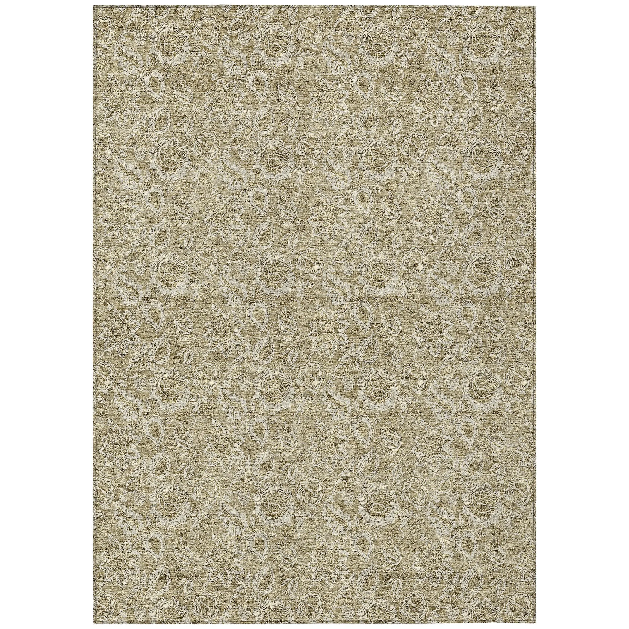 Machine Washable Indoor/ Outdoor Chantille Floral Farmhouse Rug