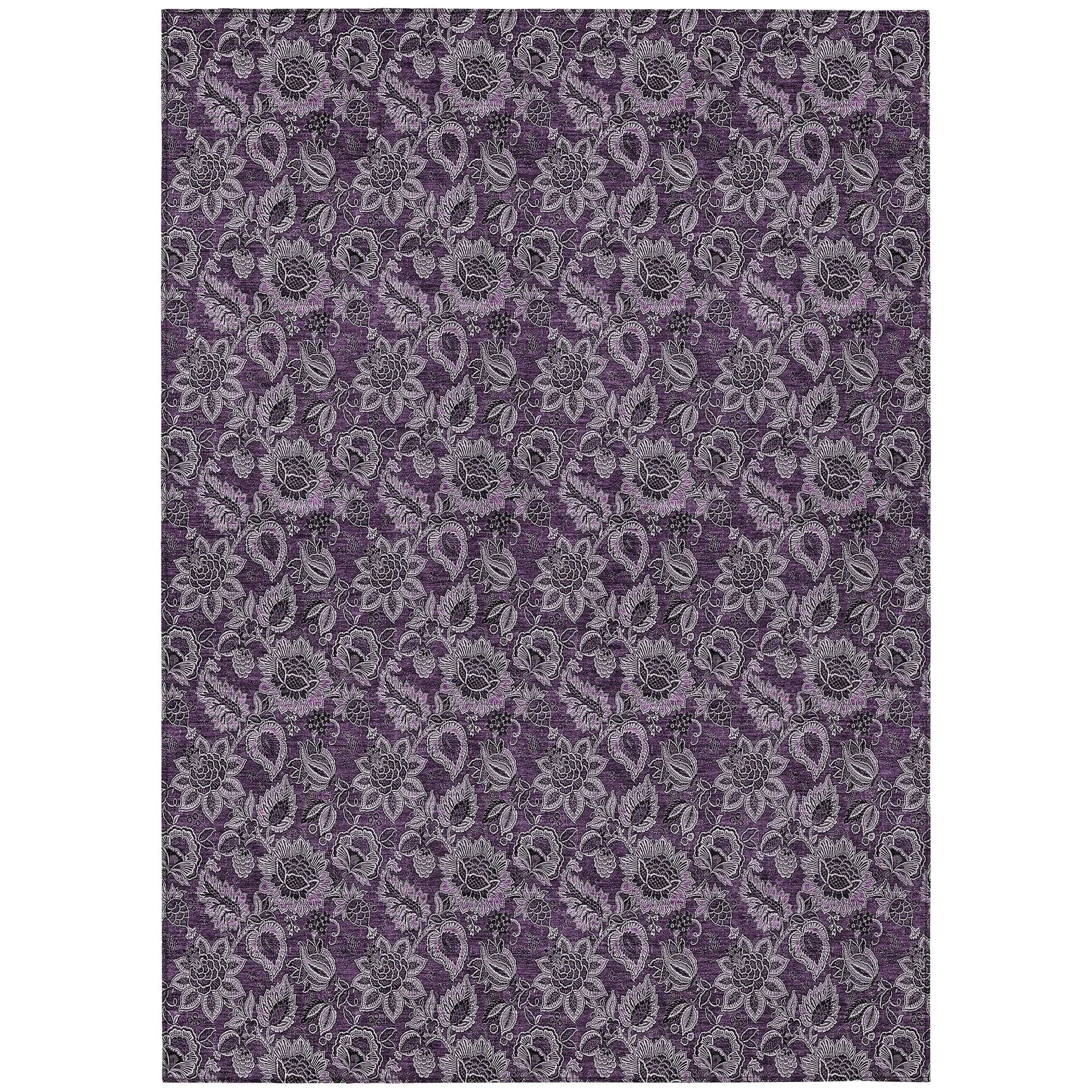 Machine Washable Indoor/ Outdoor Chantille Floral Farmhouse Rug
