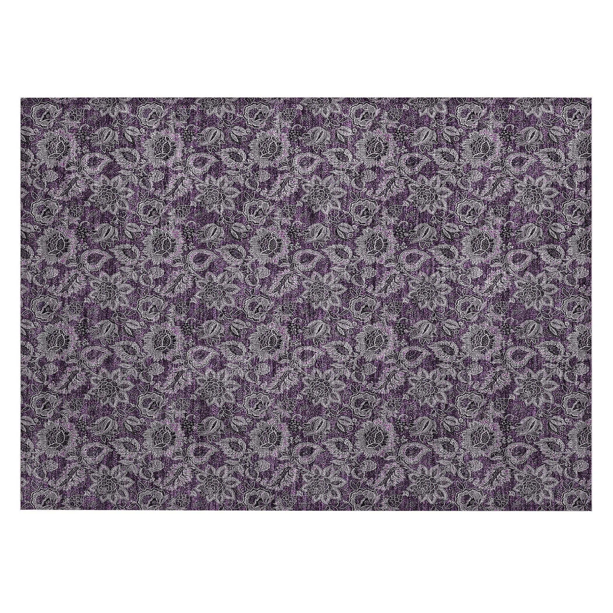 Machine Washable Indoor/ Outdoor Chantille Floral Farmhouse Rug